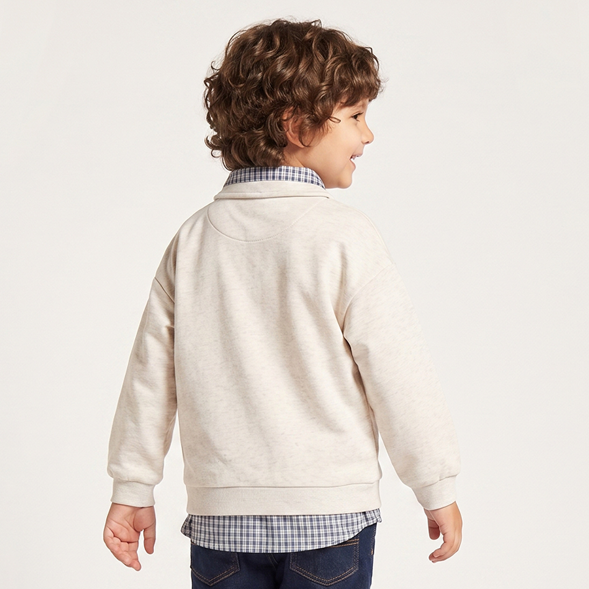 Lee Cooper Collared Sweatshirt with Typographic Print-baby-boys-clothing-winterwear-sweatshirts-image-3