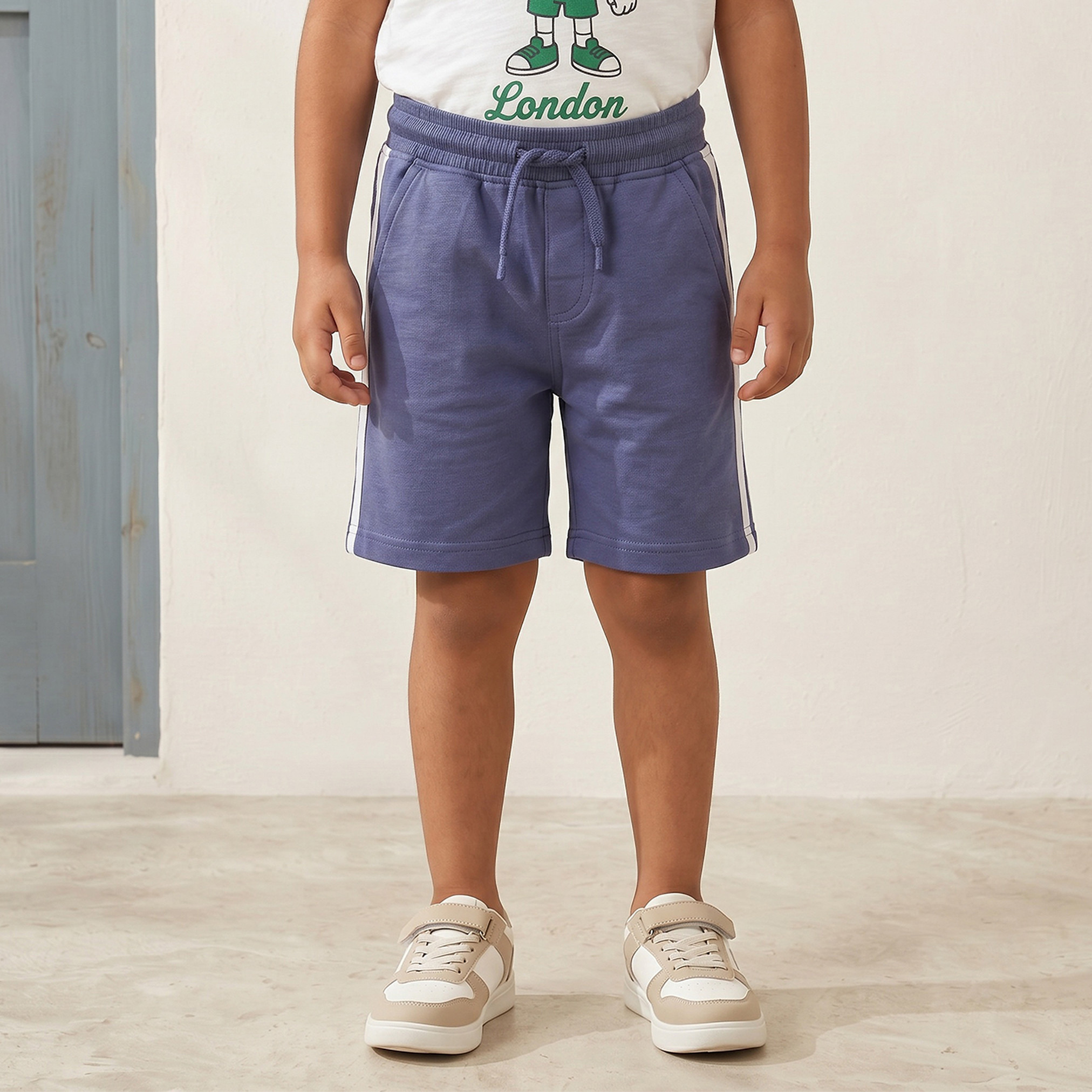 Lee Cooper Crew Neck Short Sleeves T-shirt and Shorts Set with Varsity Print-baby-boys-clothing-setsandcoords-image-3