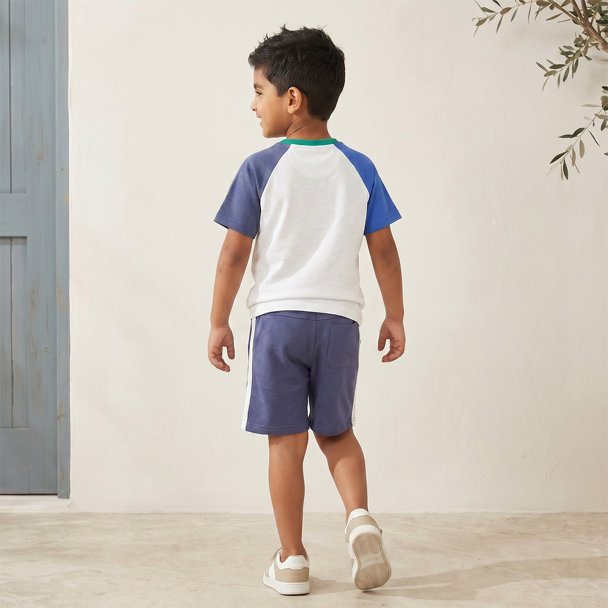 Lee Cooper Crew Neck Short Sleeves T-shirt and Shorts Set with Varsity Print-baby-boys-clothing-setsandcoords-image-4