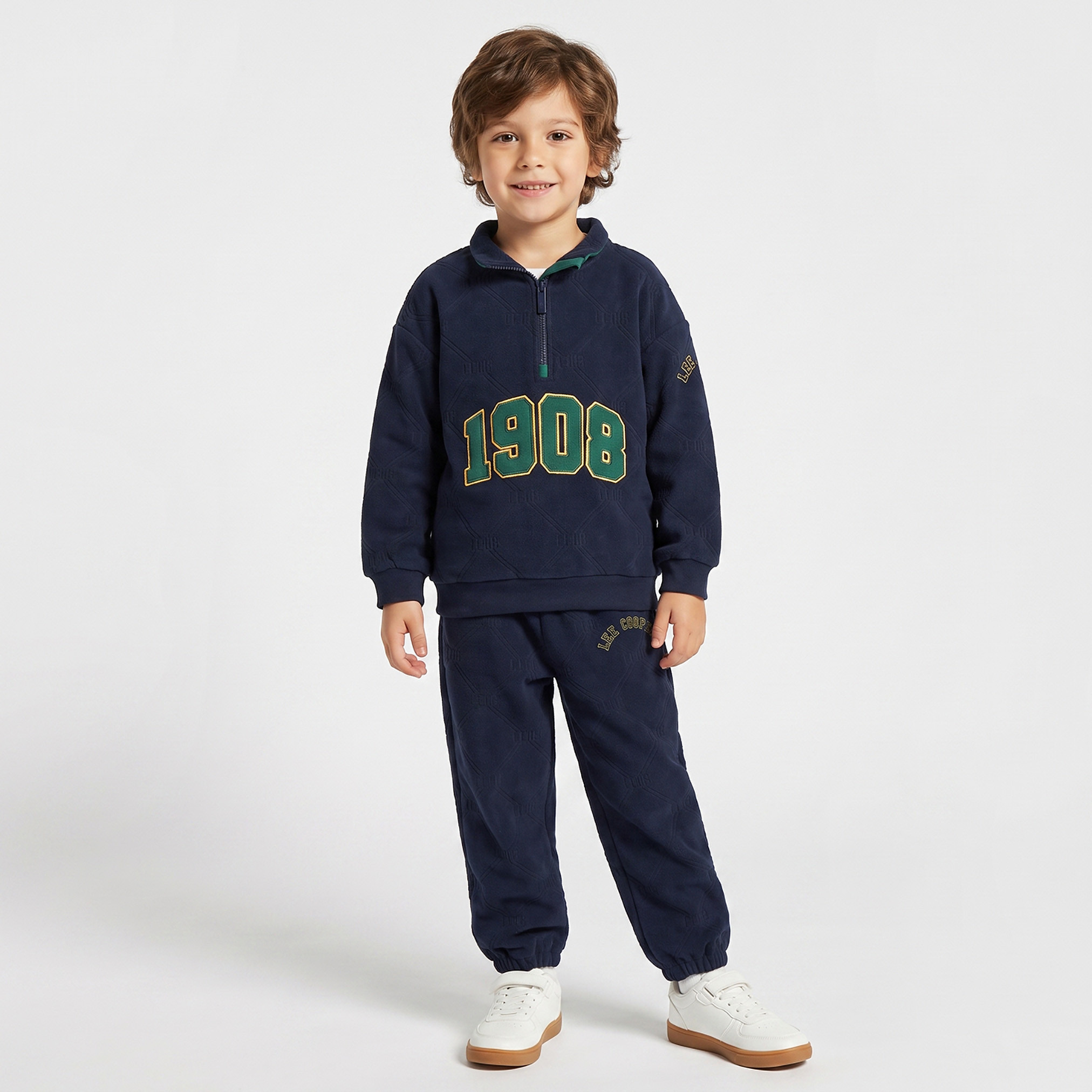 Lee Cooper High Neck Long Sleeves Sweatshirt and Joggers Set with Varsity Detail-boys-clothing-setsandcoords-image-1