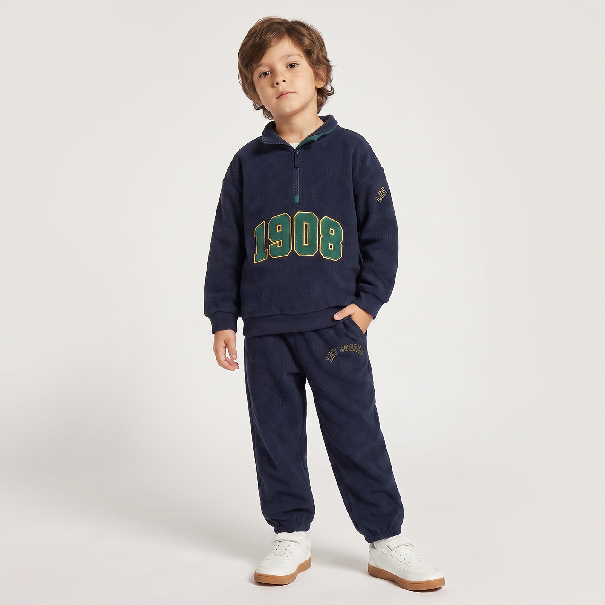 Lee Cooper High Neck Long Sleeves Sweatshirt and Joggers Set with Varsity Detail-boys-clothing-setsandcoords-image-5
