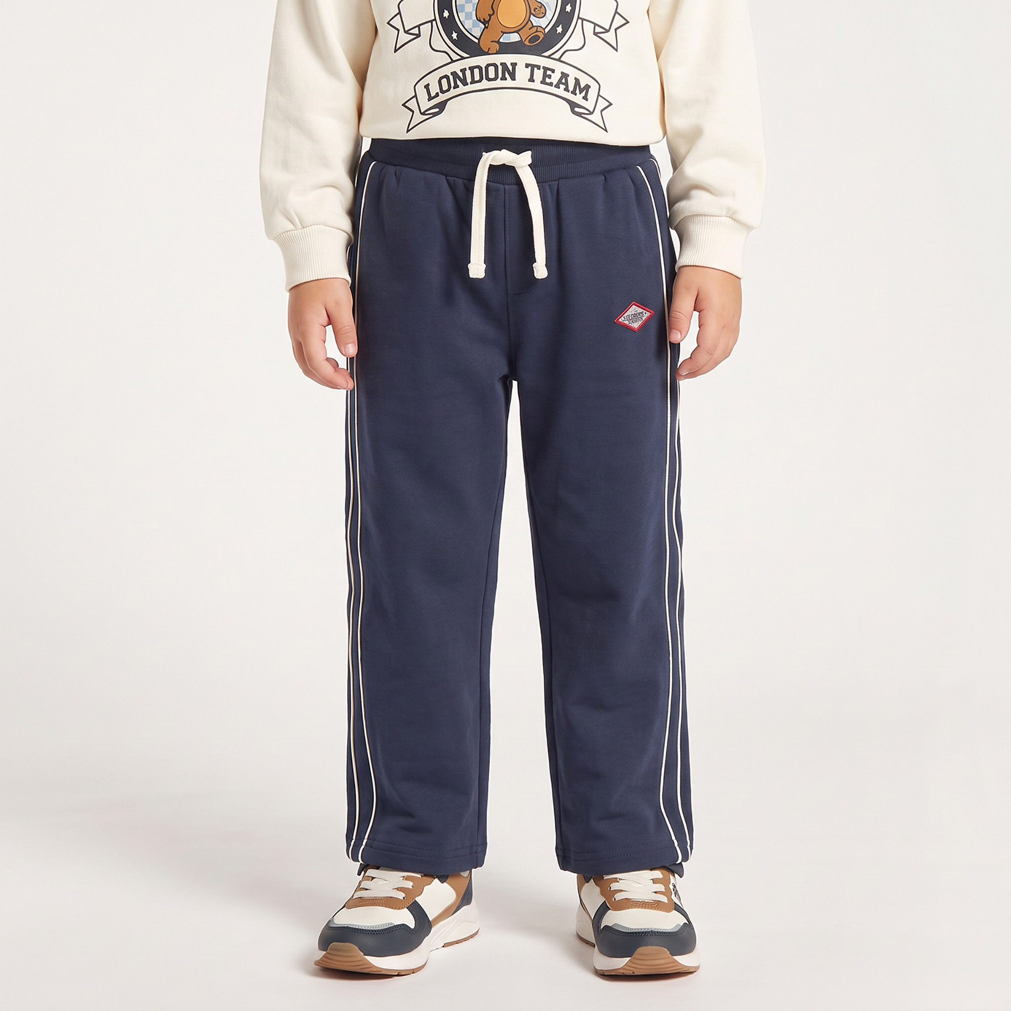 طقم سويت شيرت بياقة ضيقة وأكمام طويلة وطبعات دب مع بنطلون من لي كوبر-boys-clothing-setsandcoords-image-3