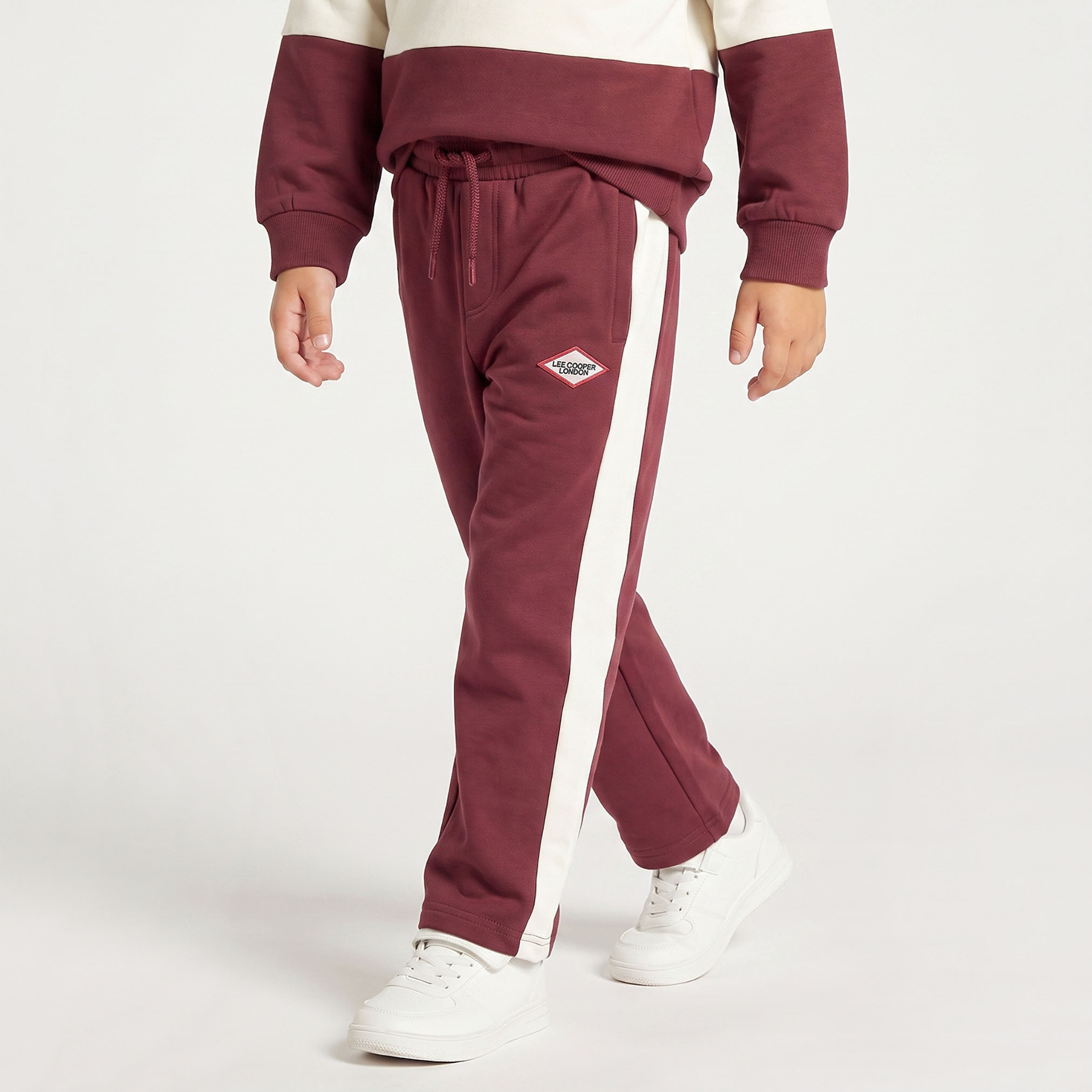 Lee Cooper Collared Long Sleeves Sweatshirt and Track Pants Set with Panels-boys-clothing-setsandcoords-image-3