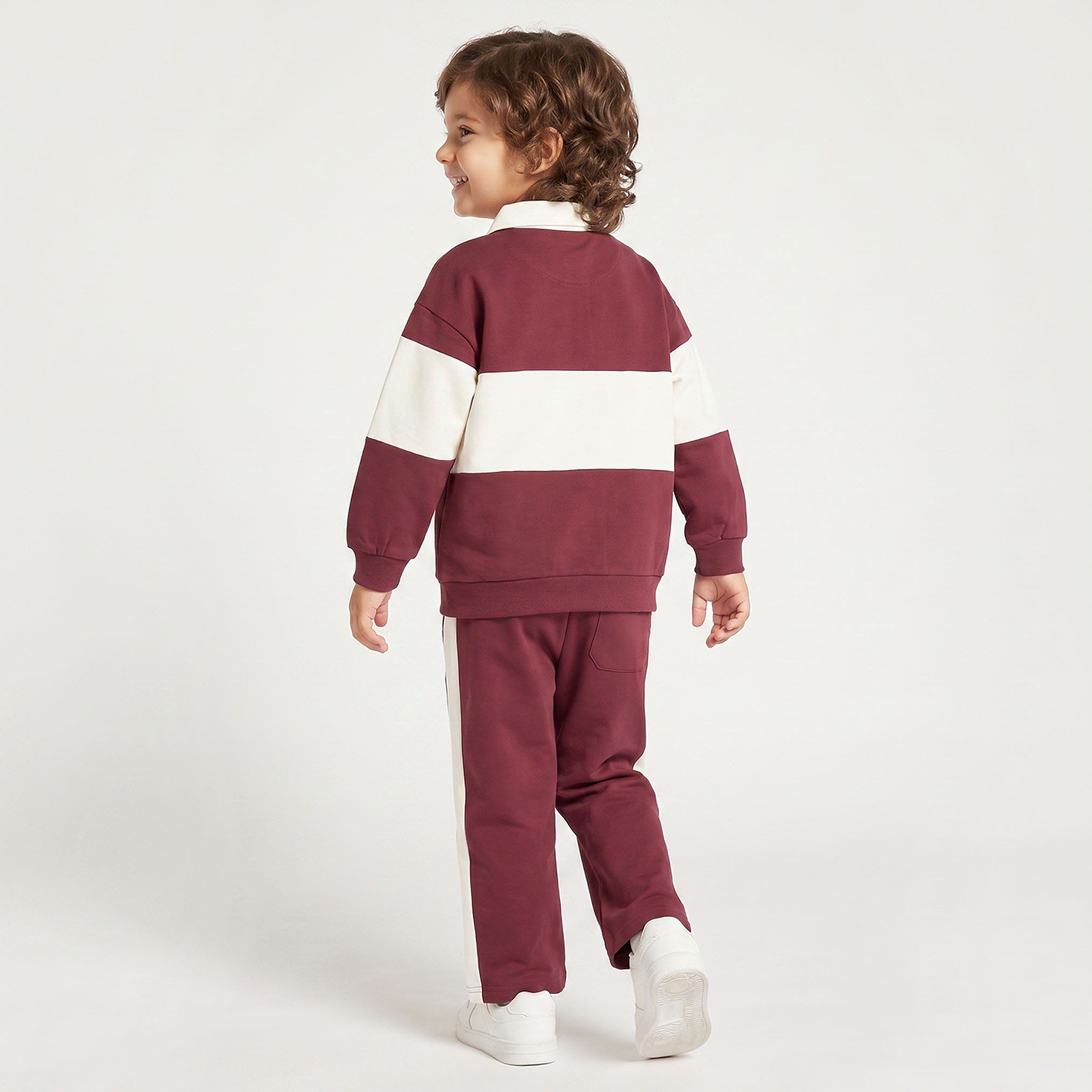Lee Cooper Collared Long Sleeves Sweatshirt and Track Pants Set with Panels-boys-clothing-setsandcoords-image-4