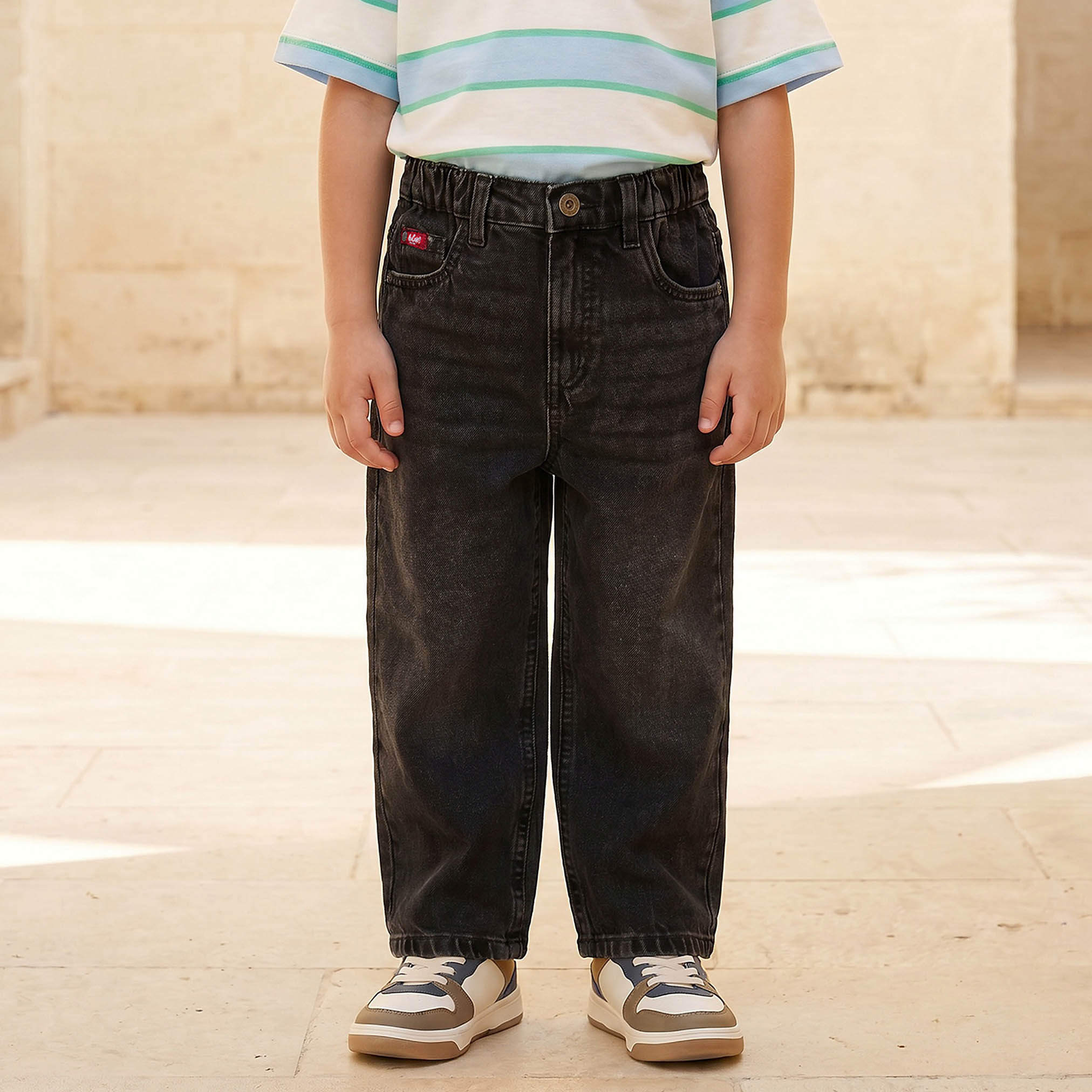 Lee Cooper Jeans Elasticated Waist with Pockets-boys-clothing-bottoms-jeans-image-1