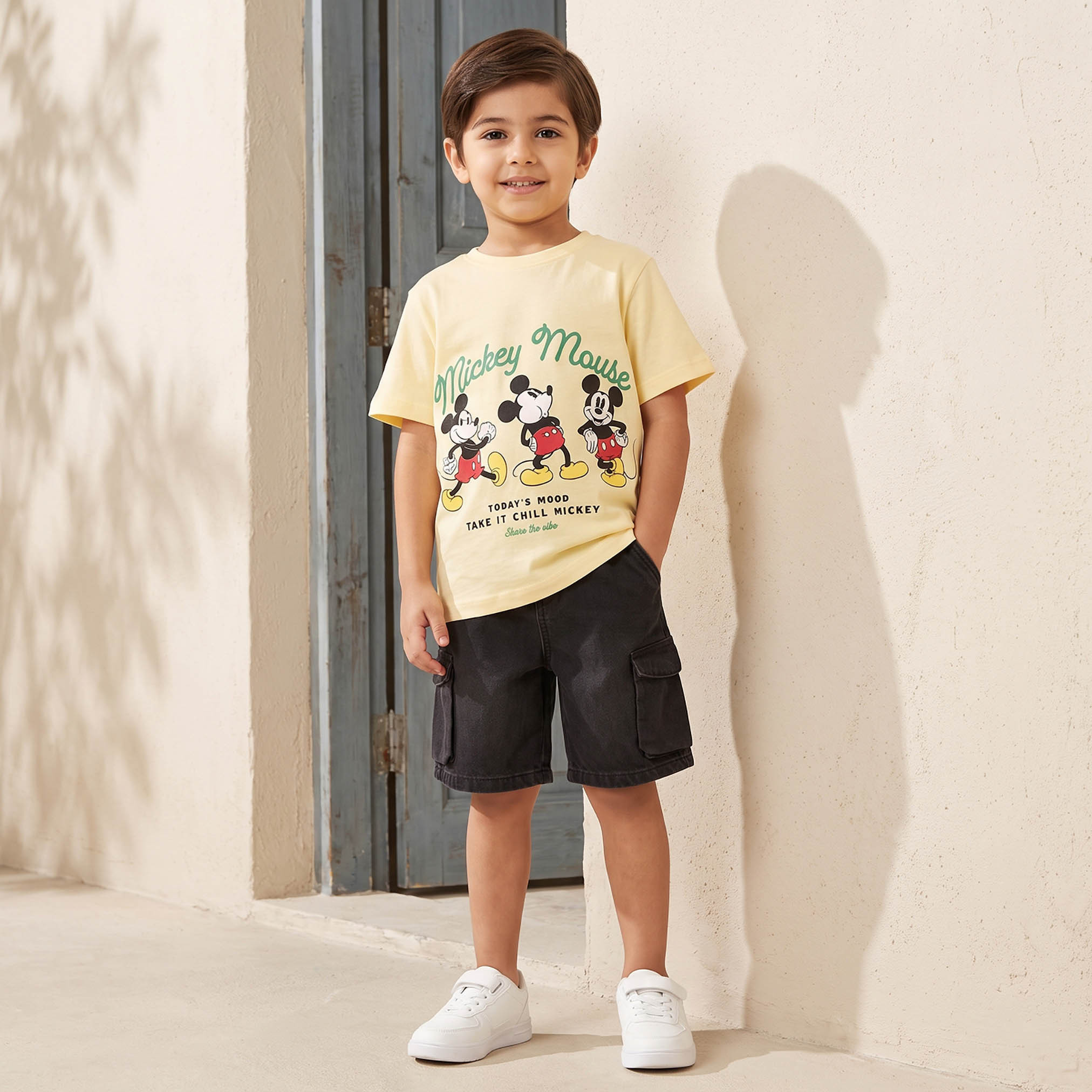 Disney Crew Neck Short Sleeves T-shirt with Mickey Mouse Print-boys-clothing-tshirtsandpolos-image-2