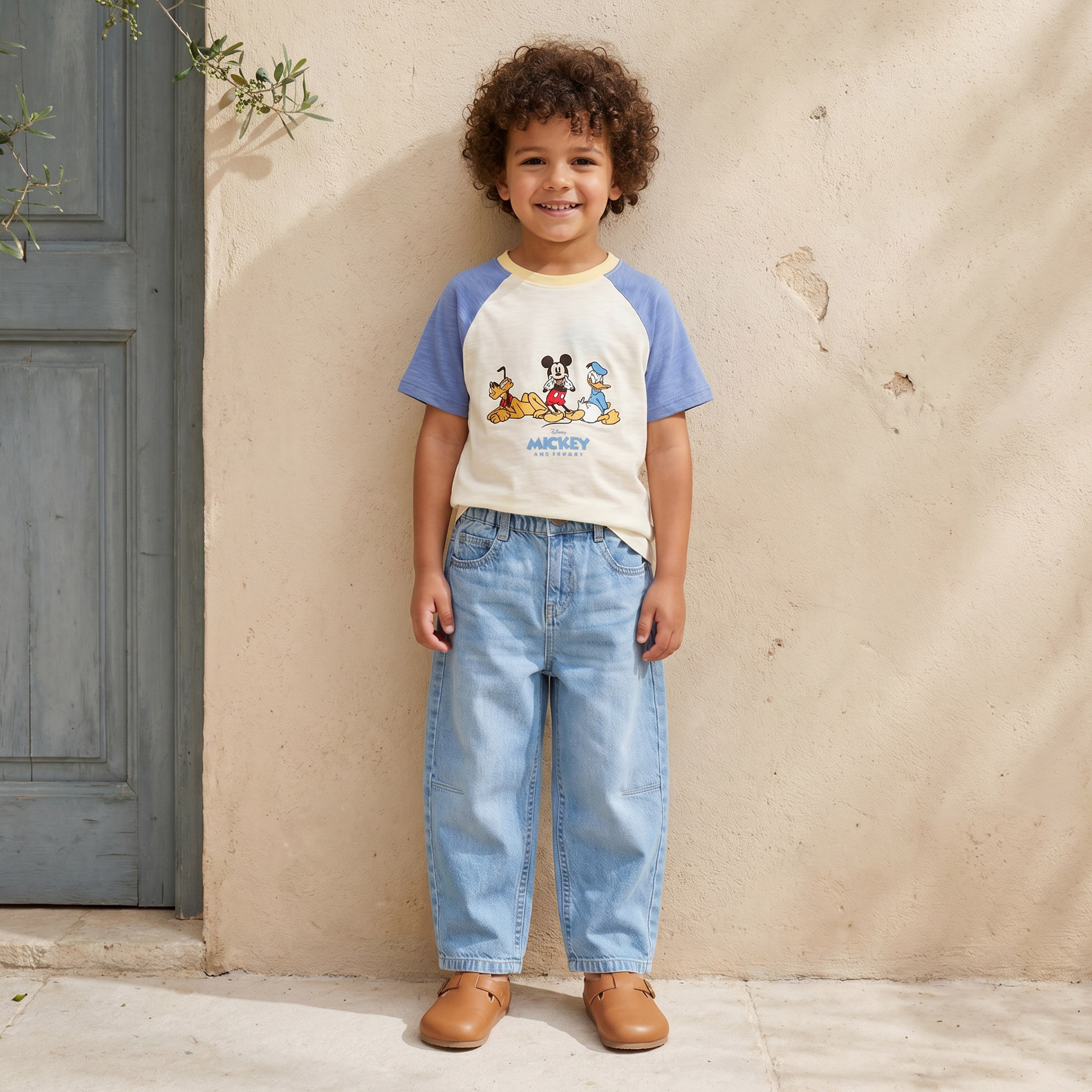 Disney Crew Neck Short Sleeves T-shirt with Mickey Mouse and Friends Print-boys-clothing-tshirtsandpolos-image-2