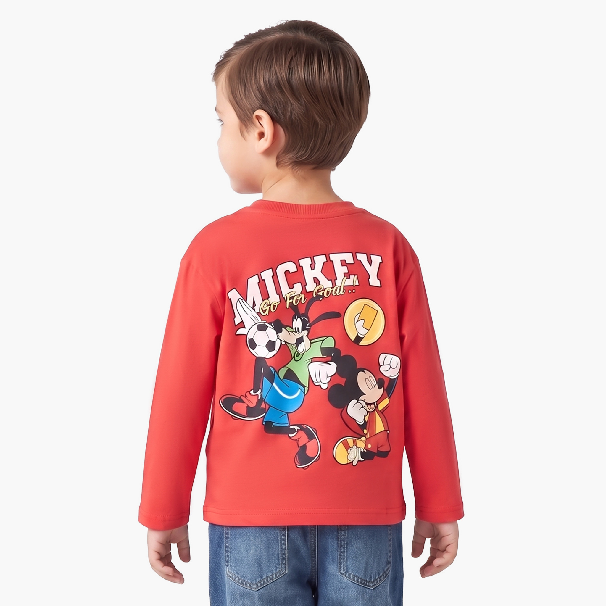 Disney Crew Neck Long Sleeves T-shirt with Mickey Mouse and Friends Print-boys-clothing-tshirtsandpolos-image-3