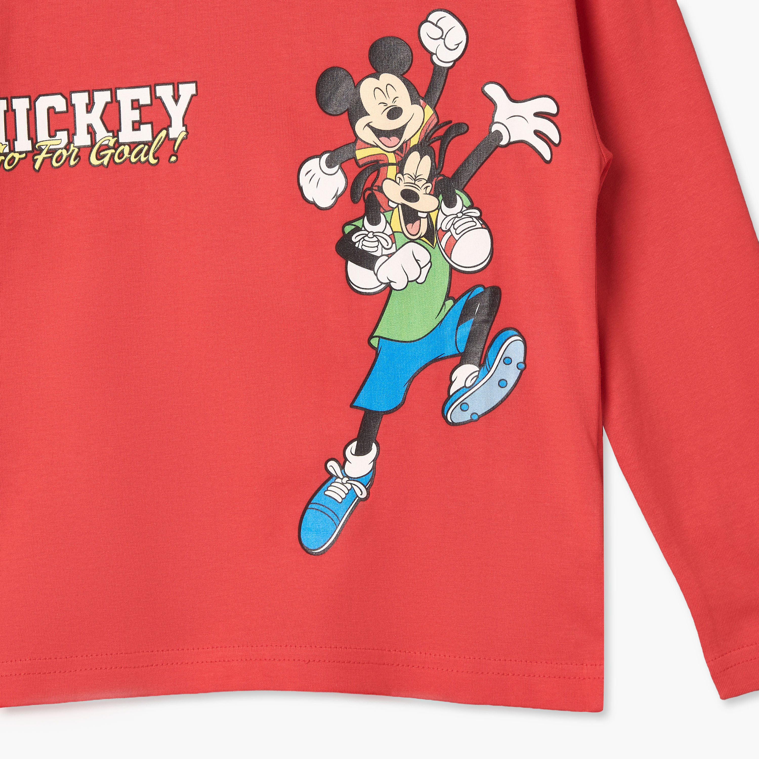 Disney Crew Neck Long Sleeves T-shirt with Mickey Mouse and Friends Print-boys-clothing-tshirtsandpolos-image-4