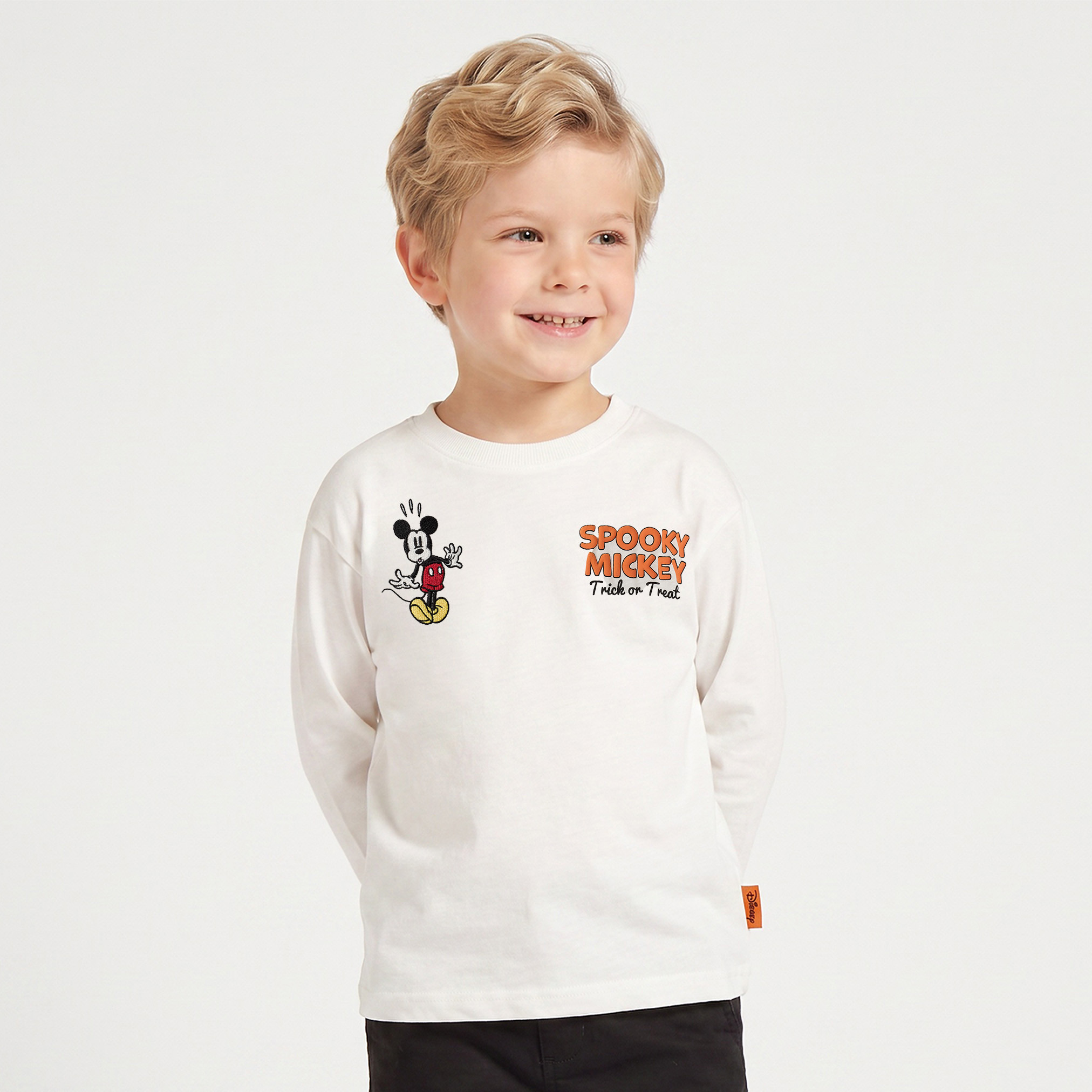 Disney Crew Neck Long Sleeves T-shirt with Mickey Mouse Print-boys-clothing-tshirtsandpolos-image-1