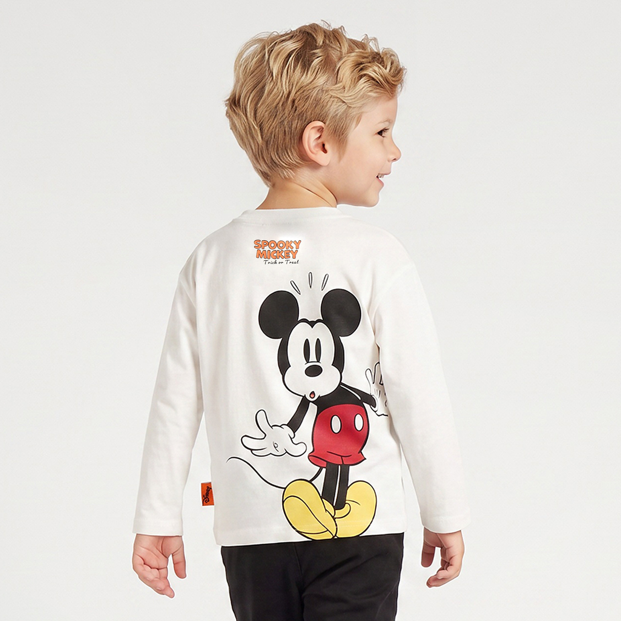 Disney Crew Neck Long Sleeves T-shirt with Mickey Mouse Print-boys-clothing-tshirtsandpolos-image-3