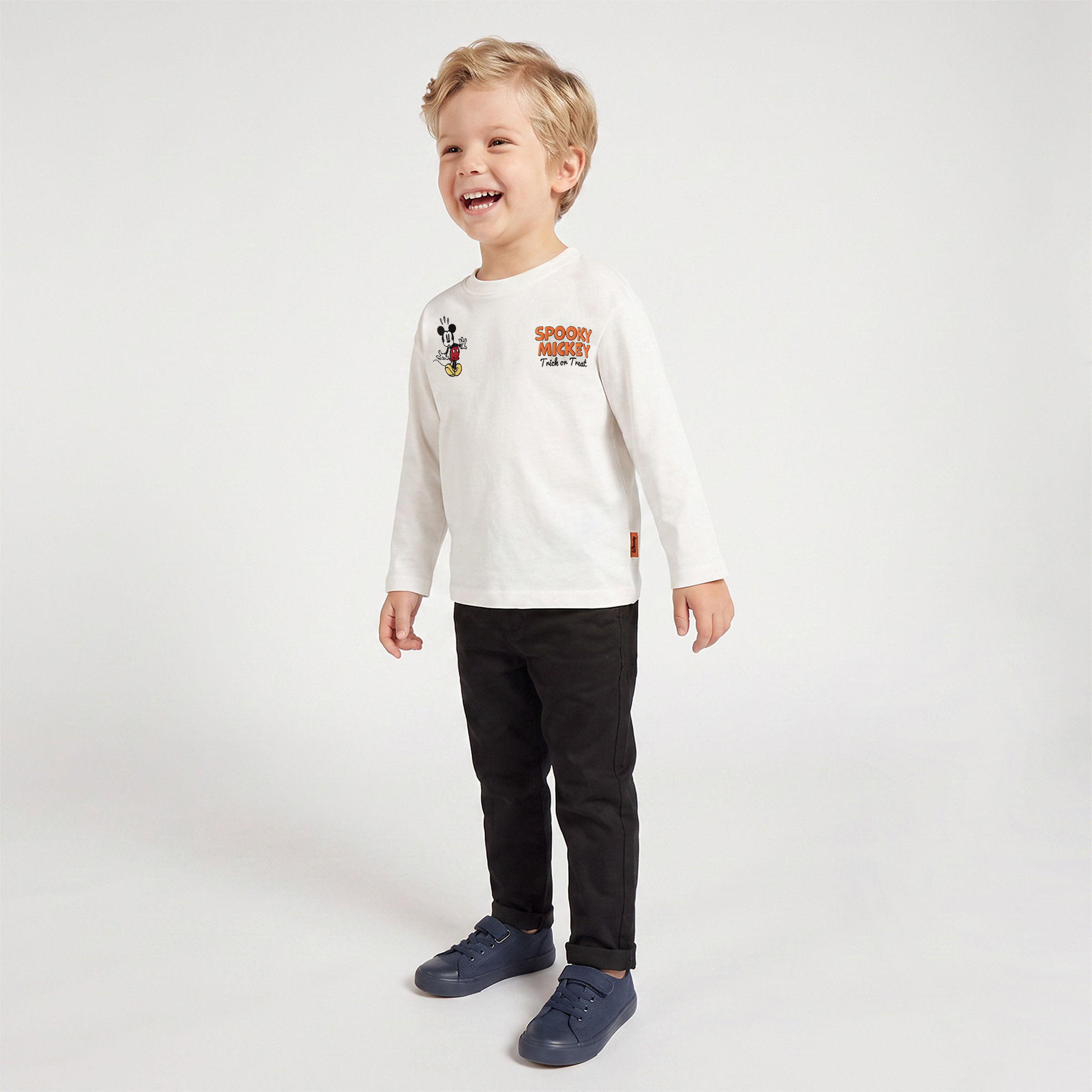 Disney Crew Neck Long Sleeves T-shirt with Mickey Mouse Print-boys-clothing-tshirtsandpolos-image-5