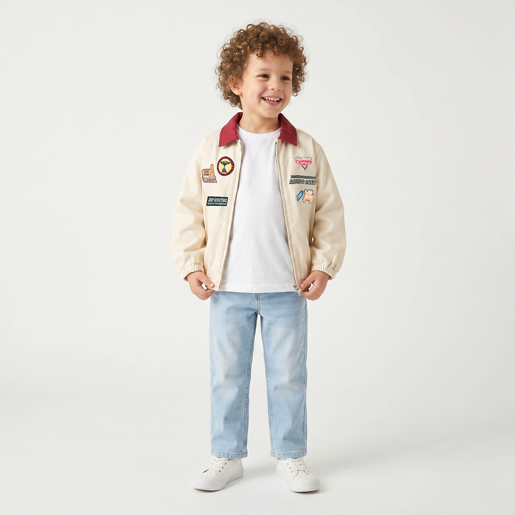 Juniors Lightning McQueen Print Bomber Jacket with Long Sleeves-baby-boys-clothing-jacketsandblazers-image-2