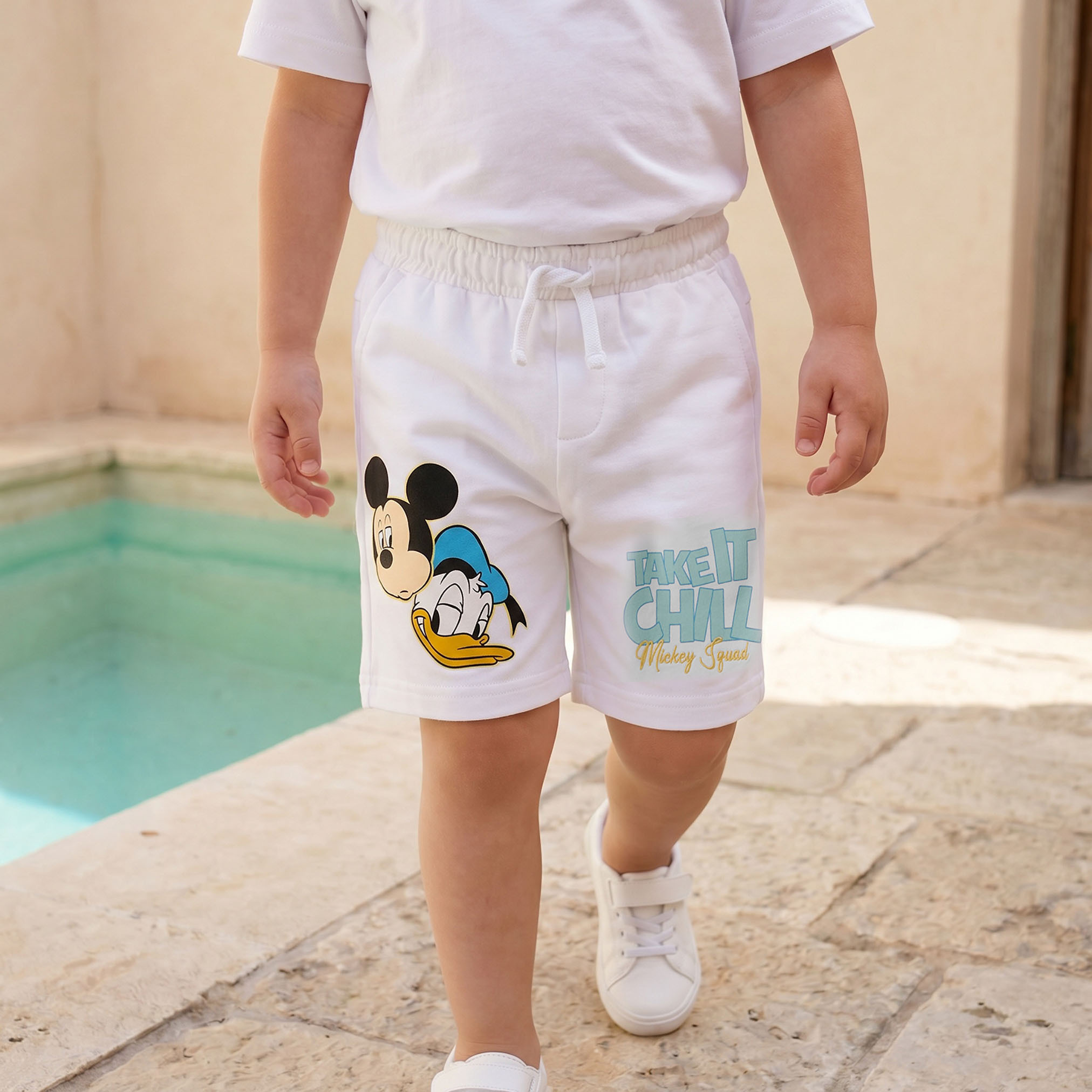 شورت بطول الركبة وخصر مطاطي برباط سحب وطبعة ميكي ماوس من ديزني-baby-boys-clothing-bottoms-shorts-image-1