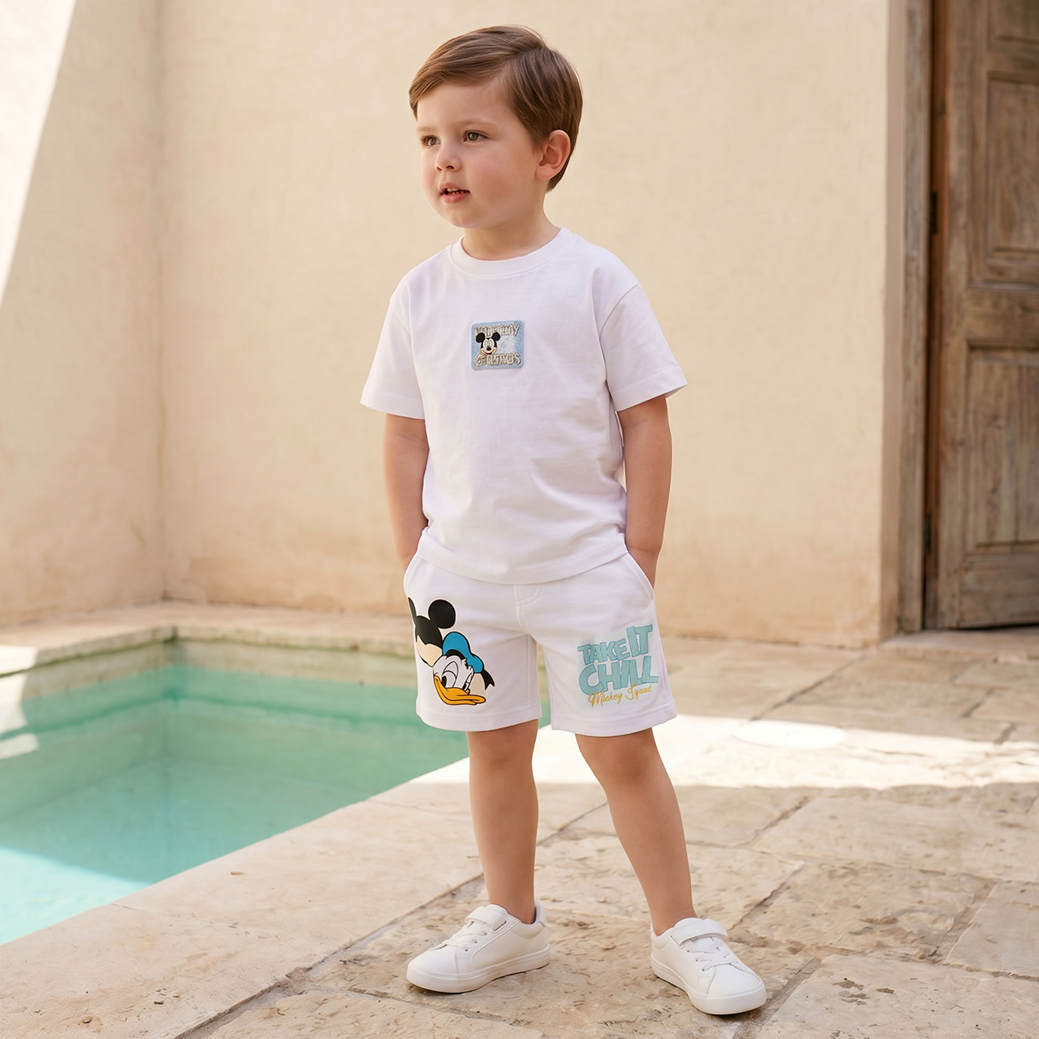 شورت بطول الركبة وخصر مطاطي برباط سحب وطبعة ميكي ماوس من ديزني-baby-boys-clothing-bottoms-shorts-image-2