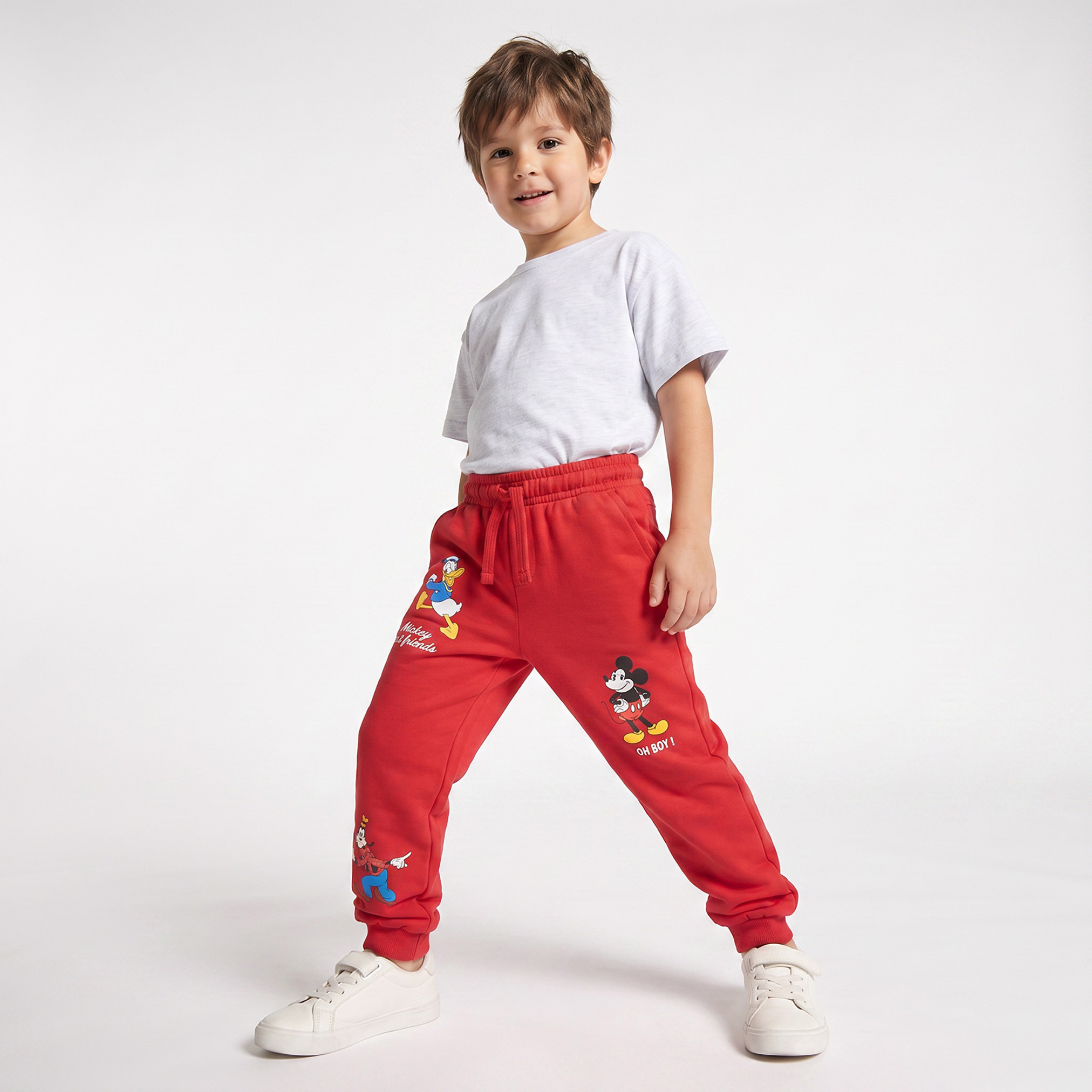 Disney Elasticated Drawstring Waist Joggers with Mickey Mouse and Friends Print-boys-clothing-bottoms-joggersandtrackpants-image-2