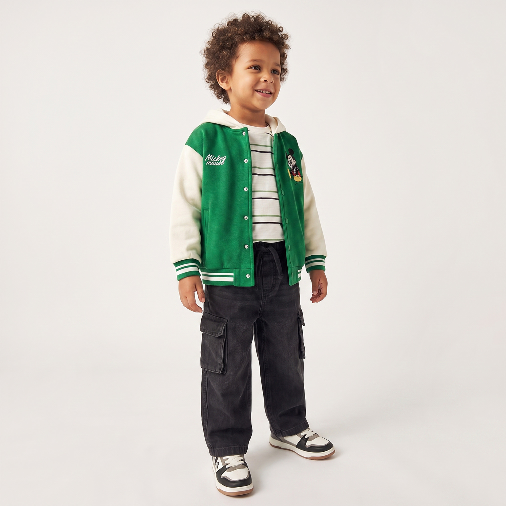 Disney Mickey Mouse Embroidered Hooded Sweatshirt with Long Sleeves-baby-boys-clothing-sweatshirts-image-2