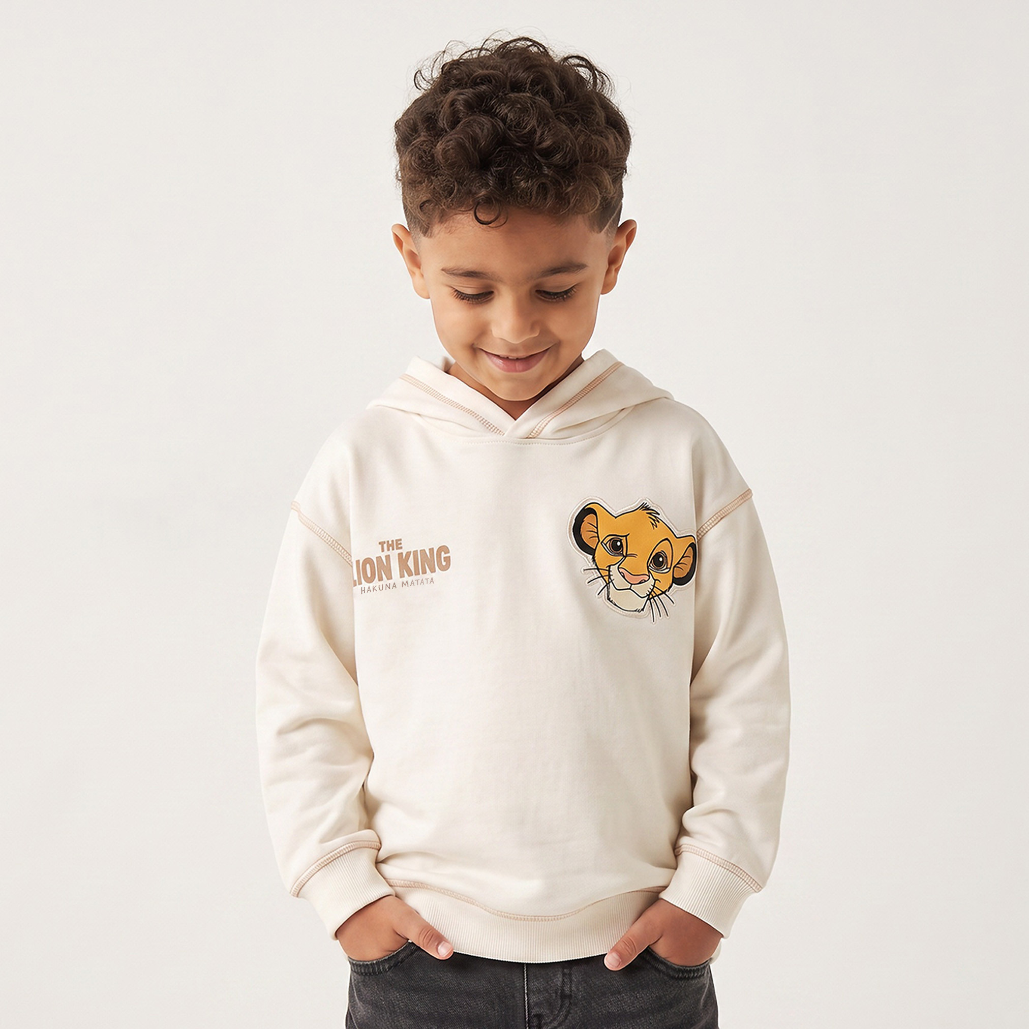 Disney Lion King Print Hooded Sweatshirt with Long Sleeves-baby-boys-clothing-winterwear-sweatshirts-image-1