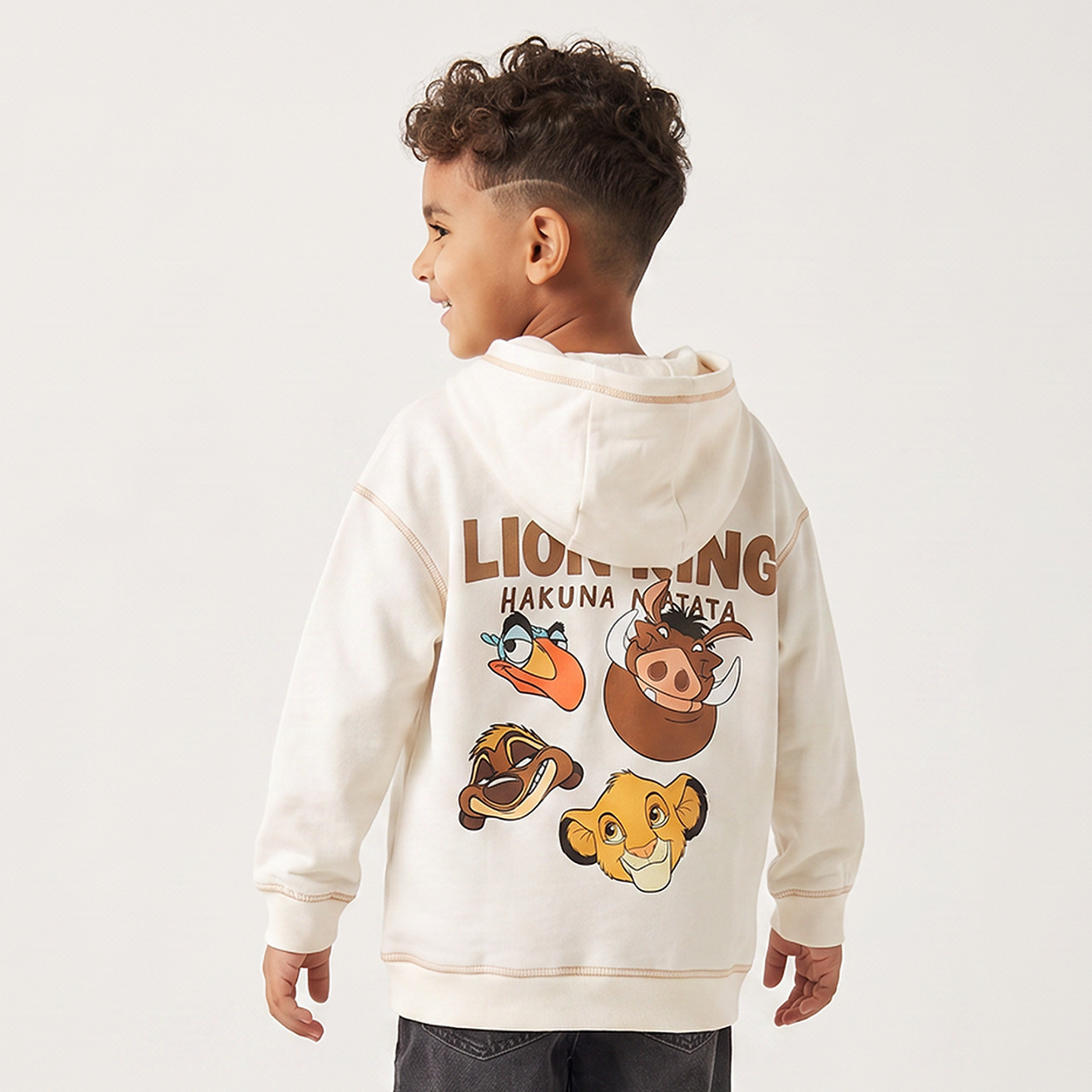 Disney Lion King Print Hooded Sweatshirt with Long Sleeves-baby-boys-clothing-winterwear-sweatshirts-image-2