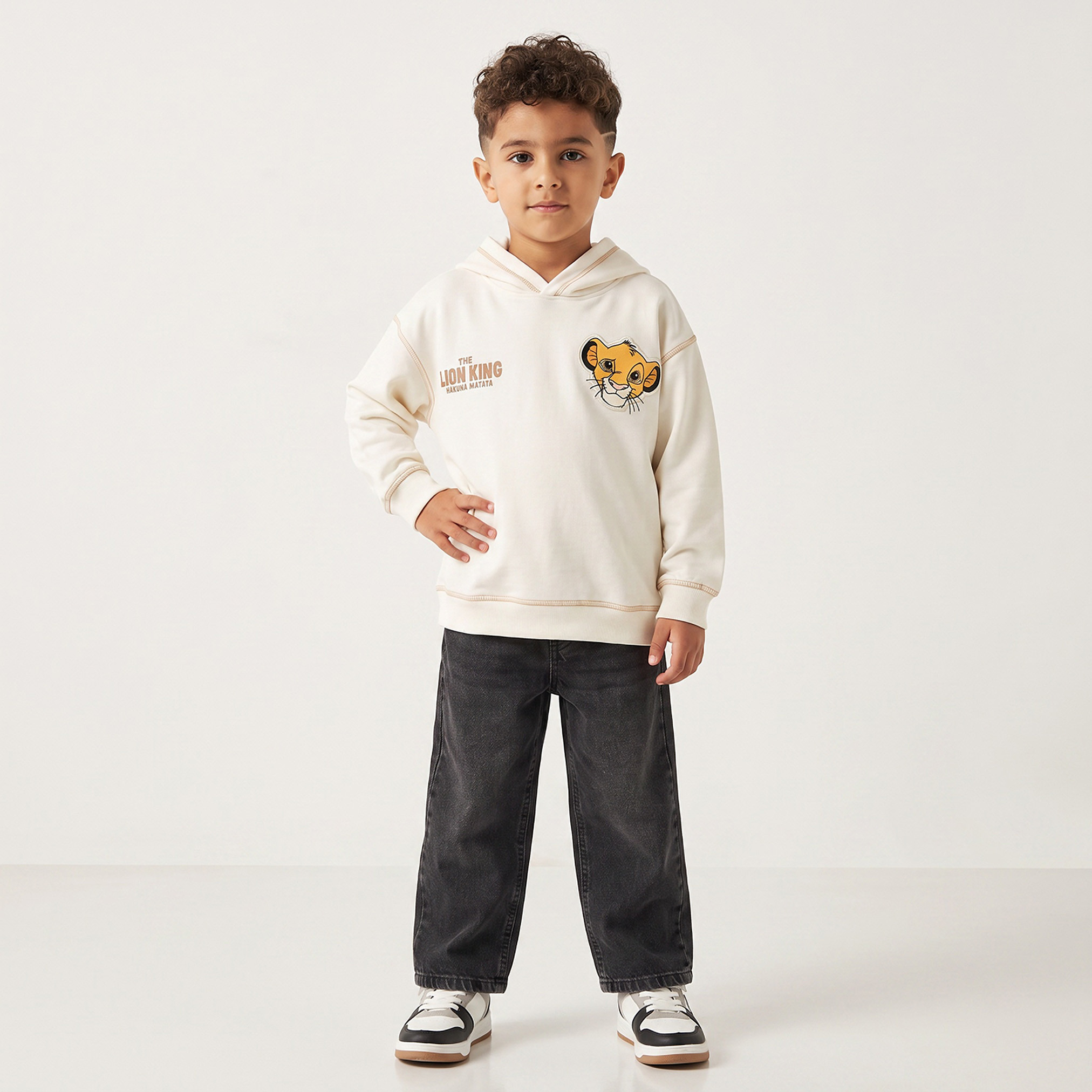 Disney Lion King Print Hooded Sweatshirt with Long Sleeves-baby-boys-clothing-winterwear-sweatshirts-image-3