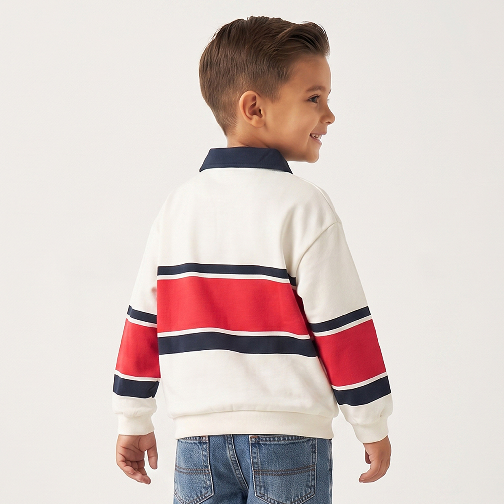 سويت شيرت بأكمام طويلة وتطريز ميكي ماوس من ديزني-baby-boys-clothing-winterwear-sweatshirts-image-3