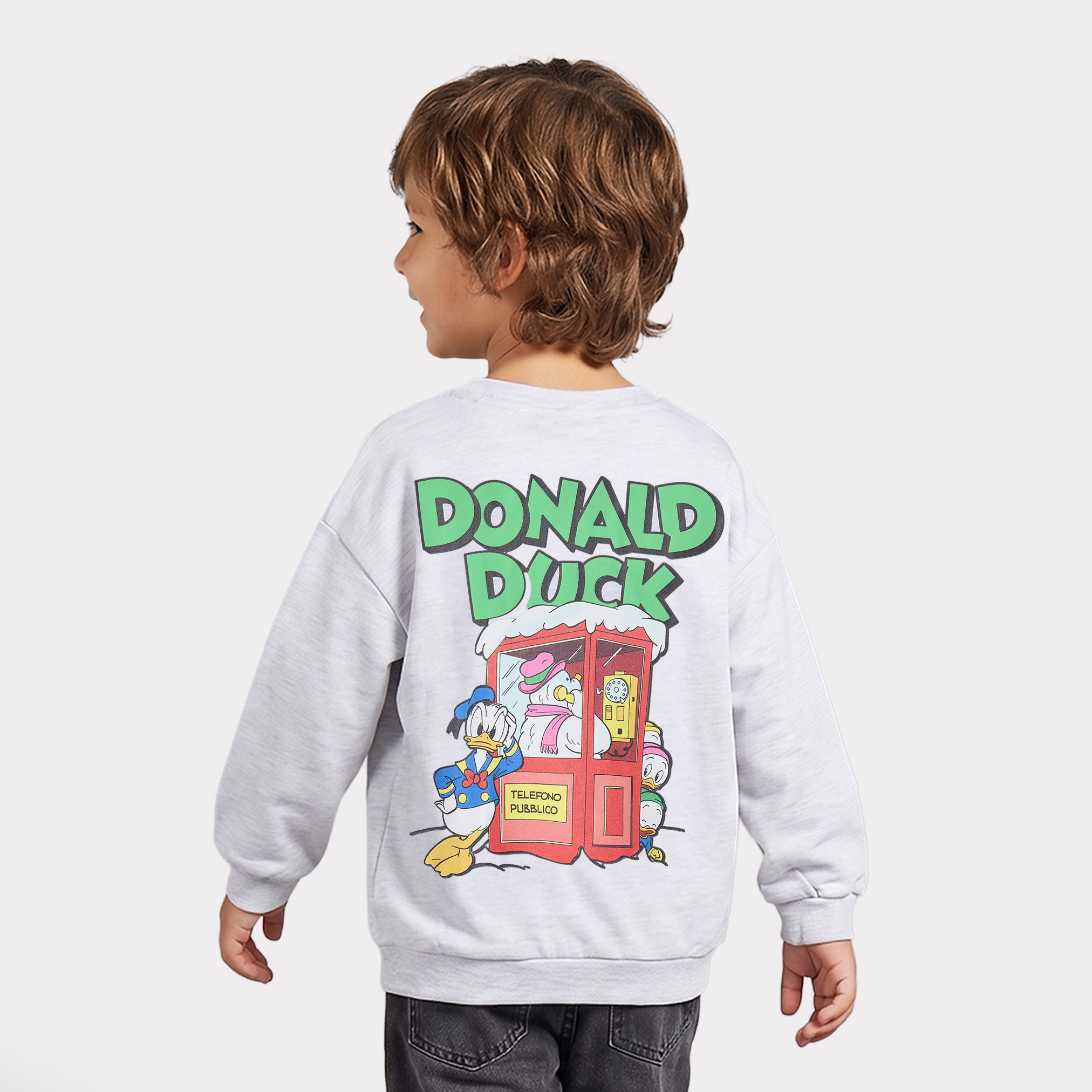 Disney Donald Duck Print Sweatshirt with Long Sleeves-baby-boys-clothing-winterwear-sweatshirts-image-1