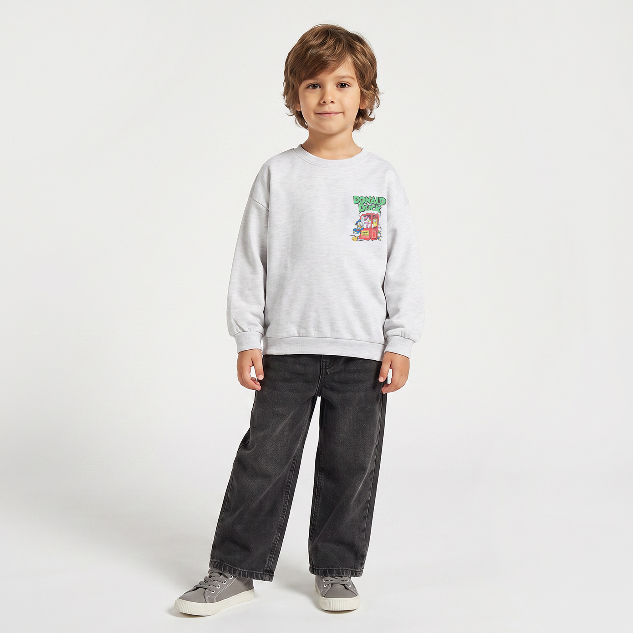 Disney Donald Duck Print Sweatshirt with Long Sleeves-baby-boys-clothing-winterwear-sweatshirts-image-2