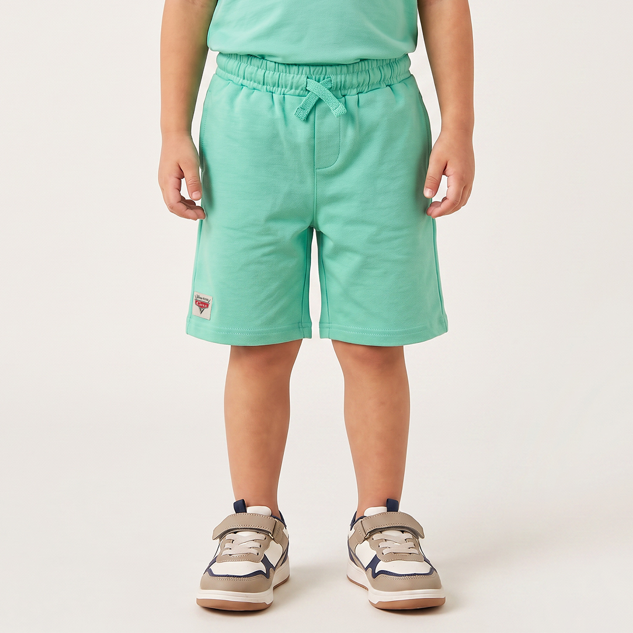 Disney Collared Short Sleeves Polo T-shirt and Shorts Set with Lightning McQueen Print-boys-clothing-setsandcoords-image-3