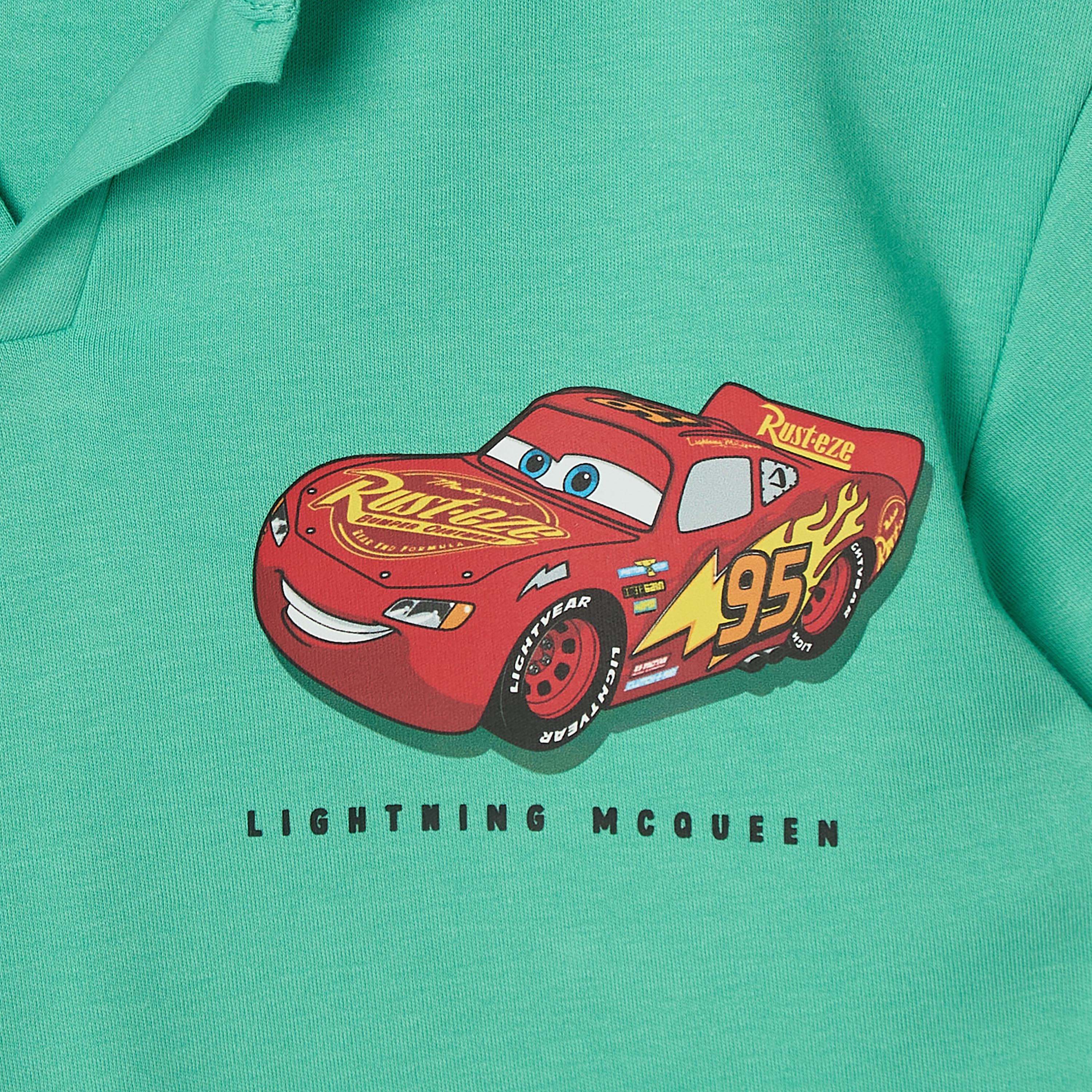 Disney Collared Short Sleeves Polo T-shirt and Shorts Set with Lightning McQueen Print-boys-clothing-setsandcoords-image-5