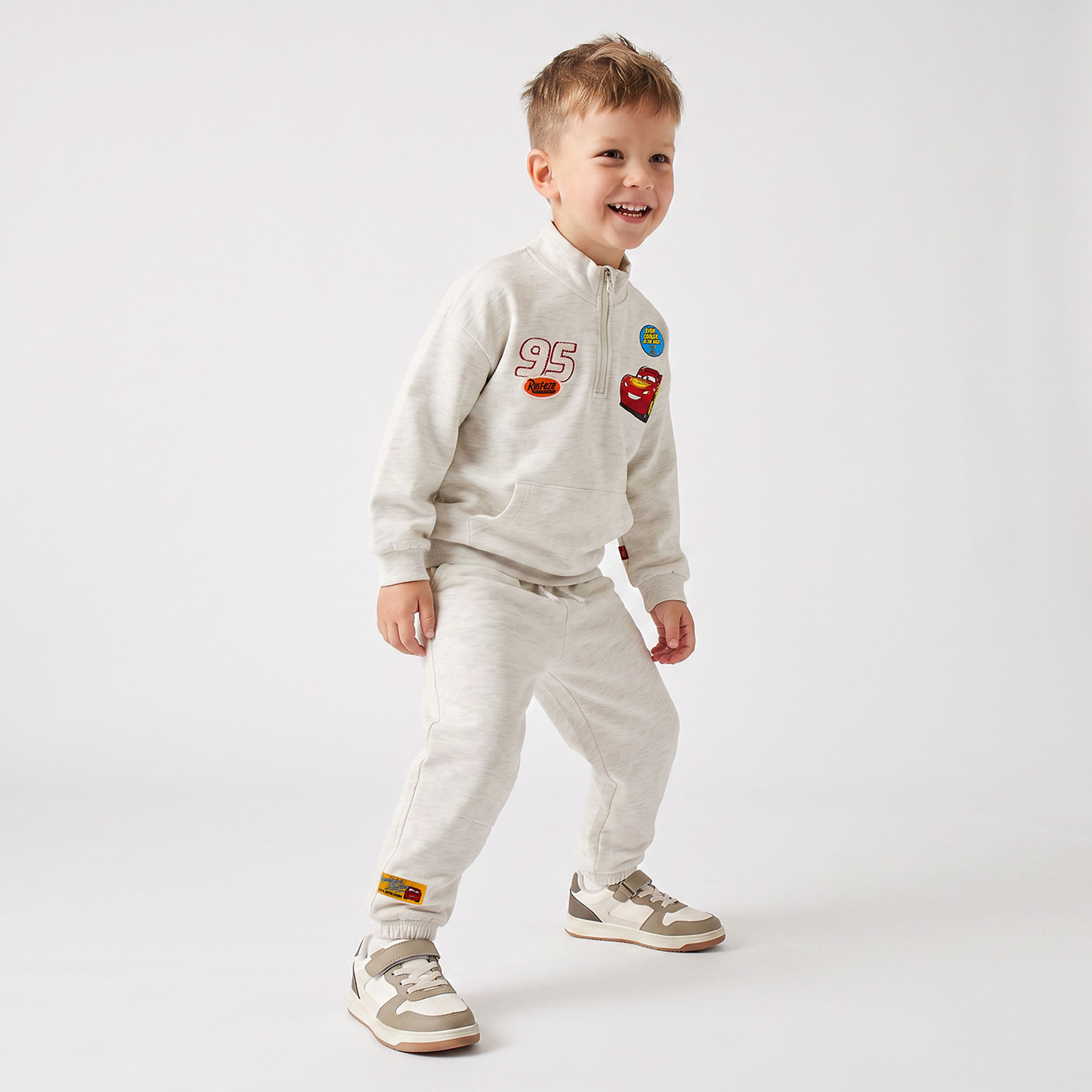 Disney High Neck Long Sleeves Sweatshirt and Joggers Set with Lightning McQueen Print-boys-clothing-setsandcoords-image-1