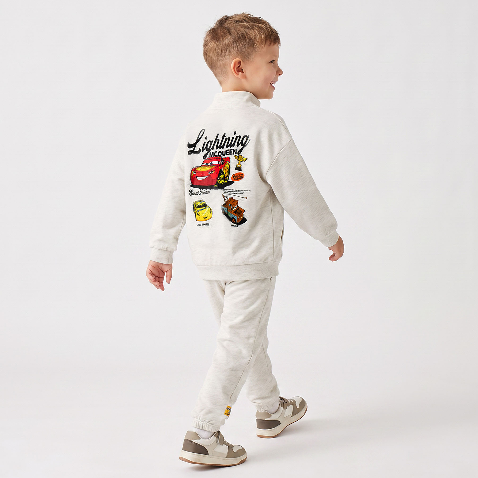 Disney High Neck Long Sleeves Sweatshirt and Joggers Set with Lightning McQueen Print-boys-clothing-setsandcoords-image-2