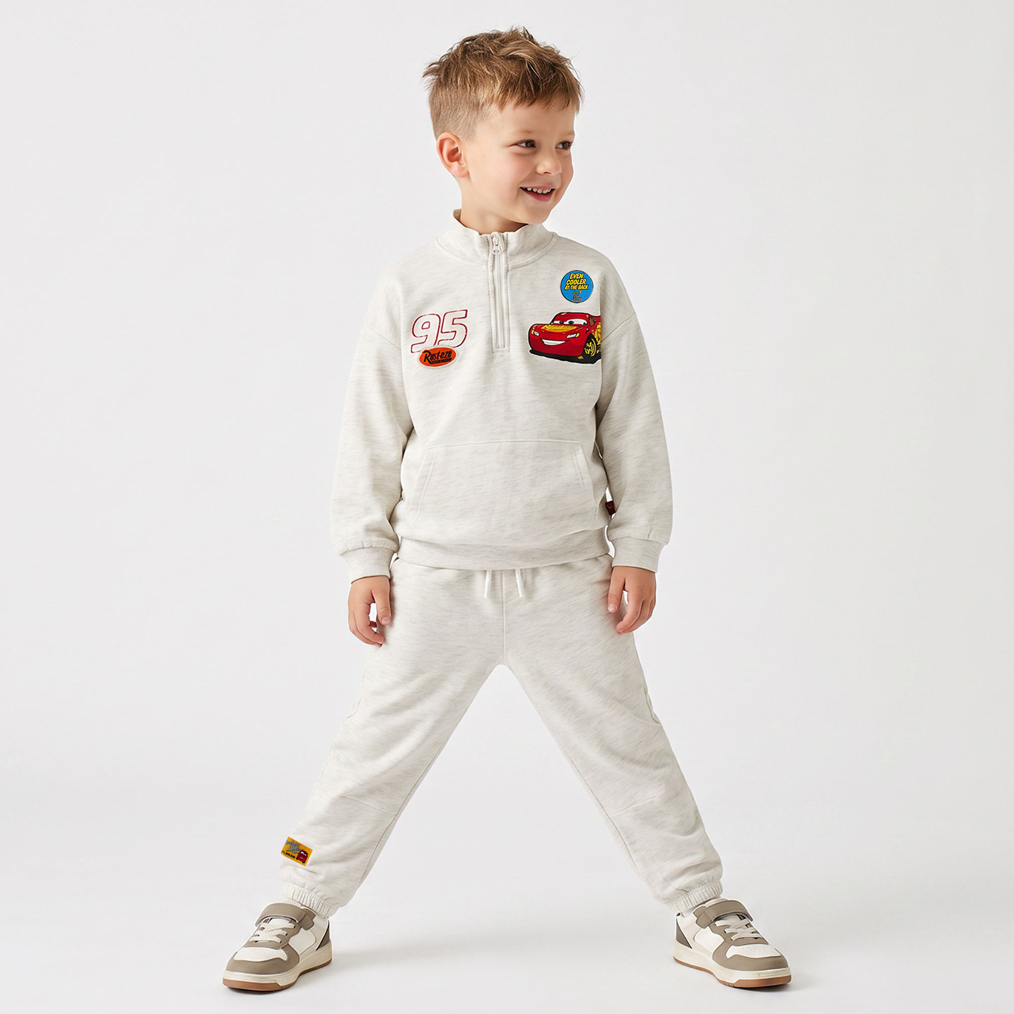 Disney High Neck Long Sleeves Sweatshirt and Joggers Set with Lightning McQueen Print-boys-clothing-setsandcoords-image-5
