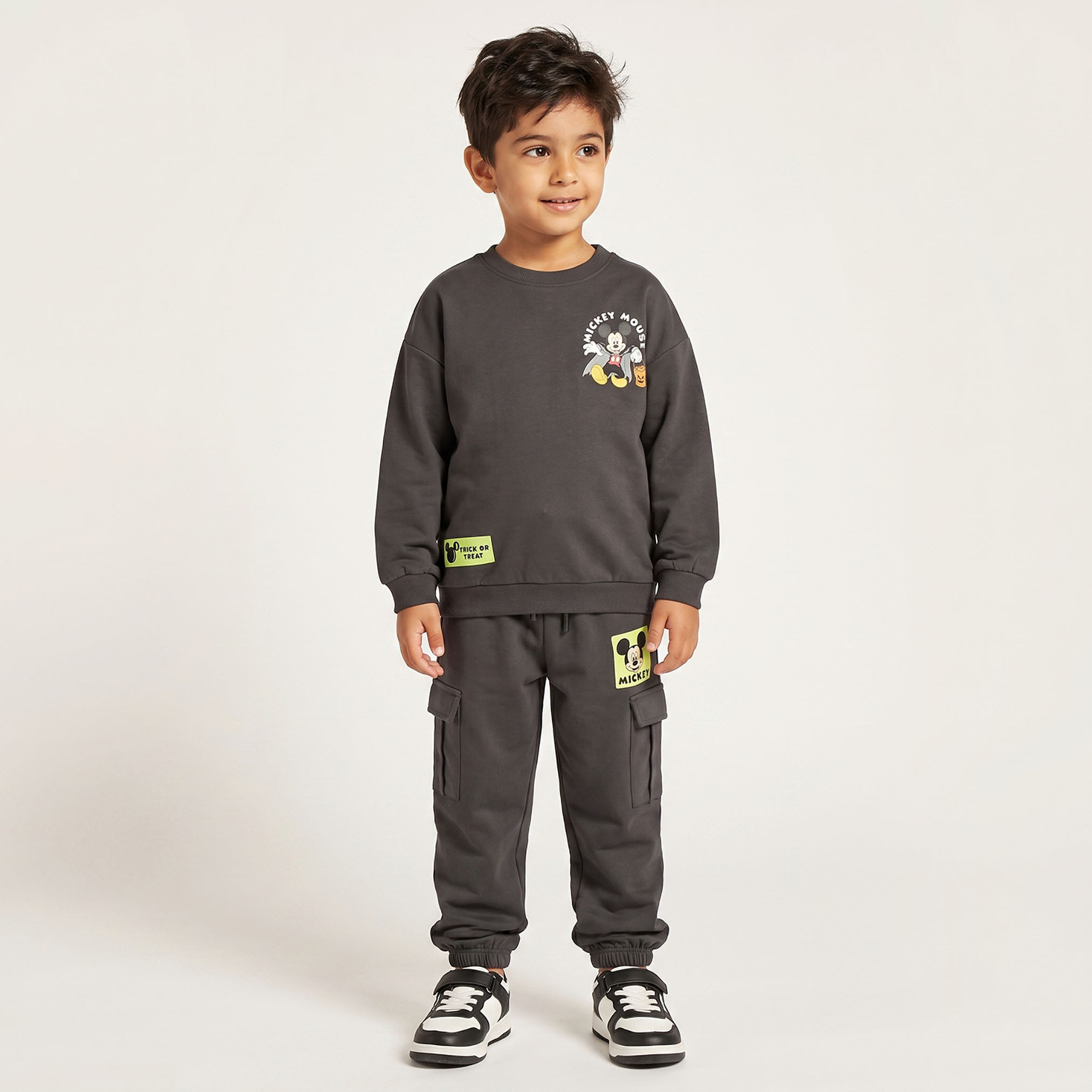 Crew Neck Long Sleeves Sweatshirt and Joggers Set with Mickey Mouse Print-boys-clothing-setsandcoords-image-1