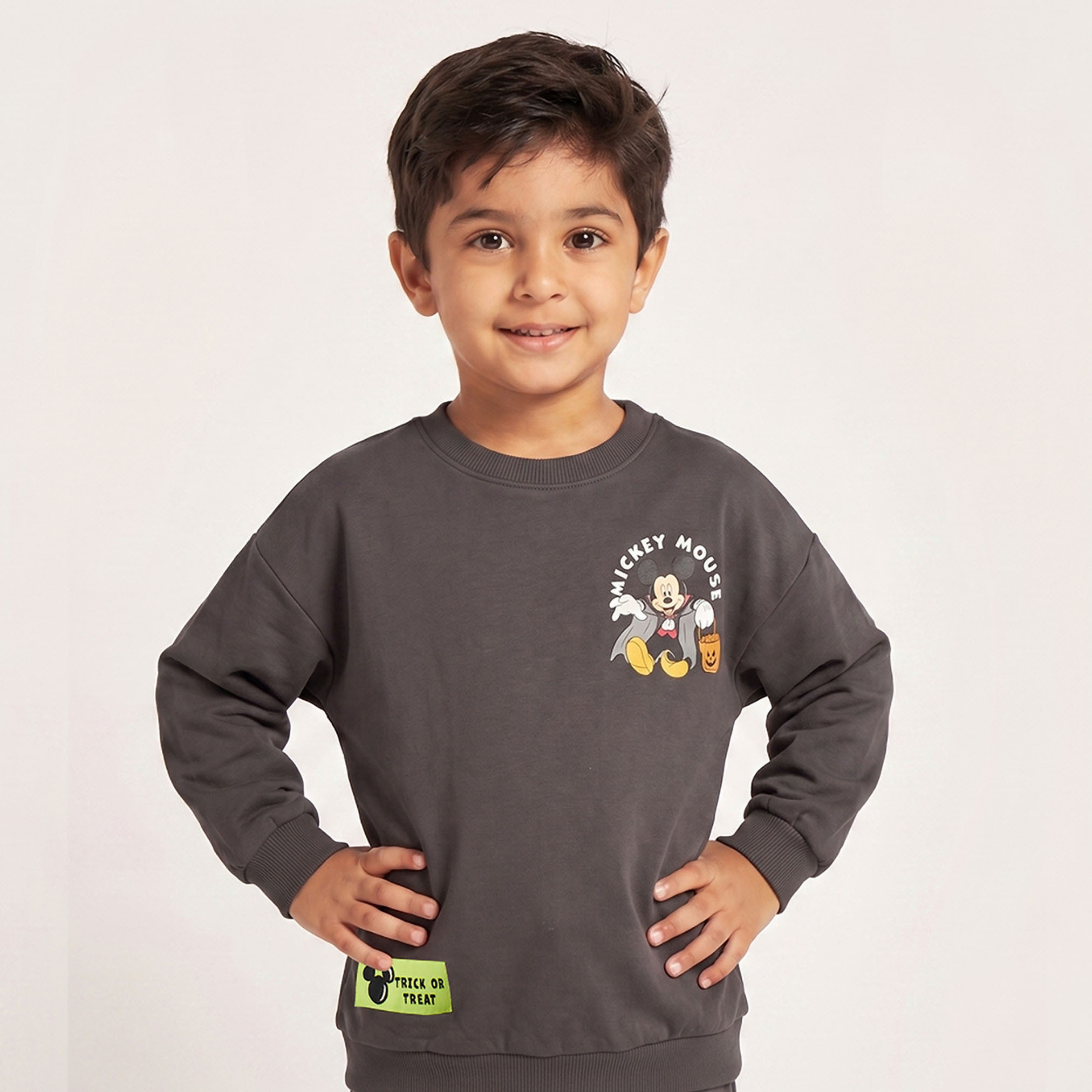 Crew Neck Long Sleeves Sweatshirt and Joggers Set with Mickey Mouse Print-boys-clothing-setsandcoords-image-3
