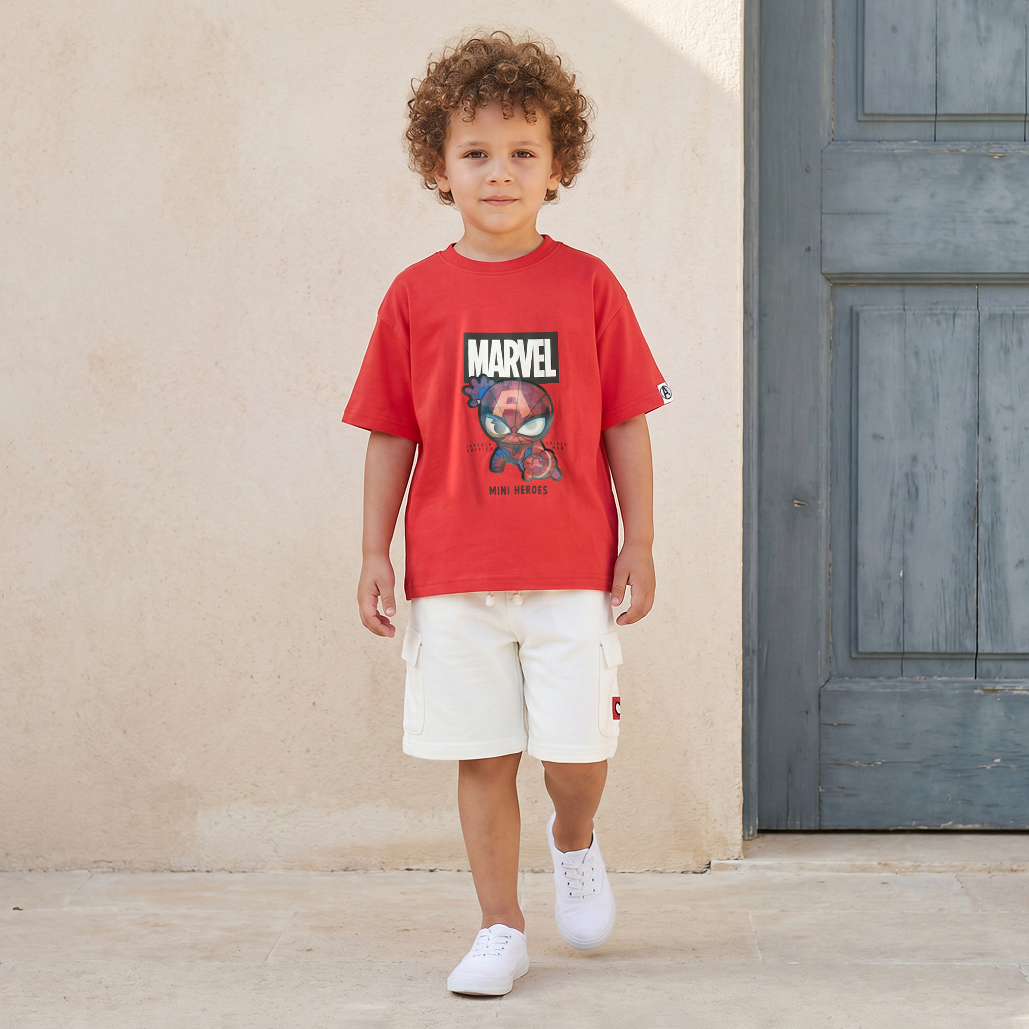 تيشيرت بياقة دائرية وأكمام قصيرة بطبعة سبايدر مان-boys-clothing-tshirtsandpolos-image-2