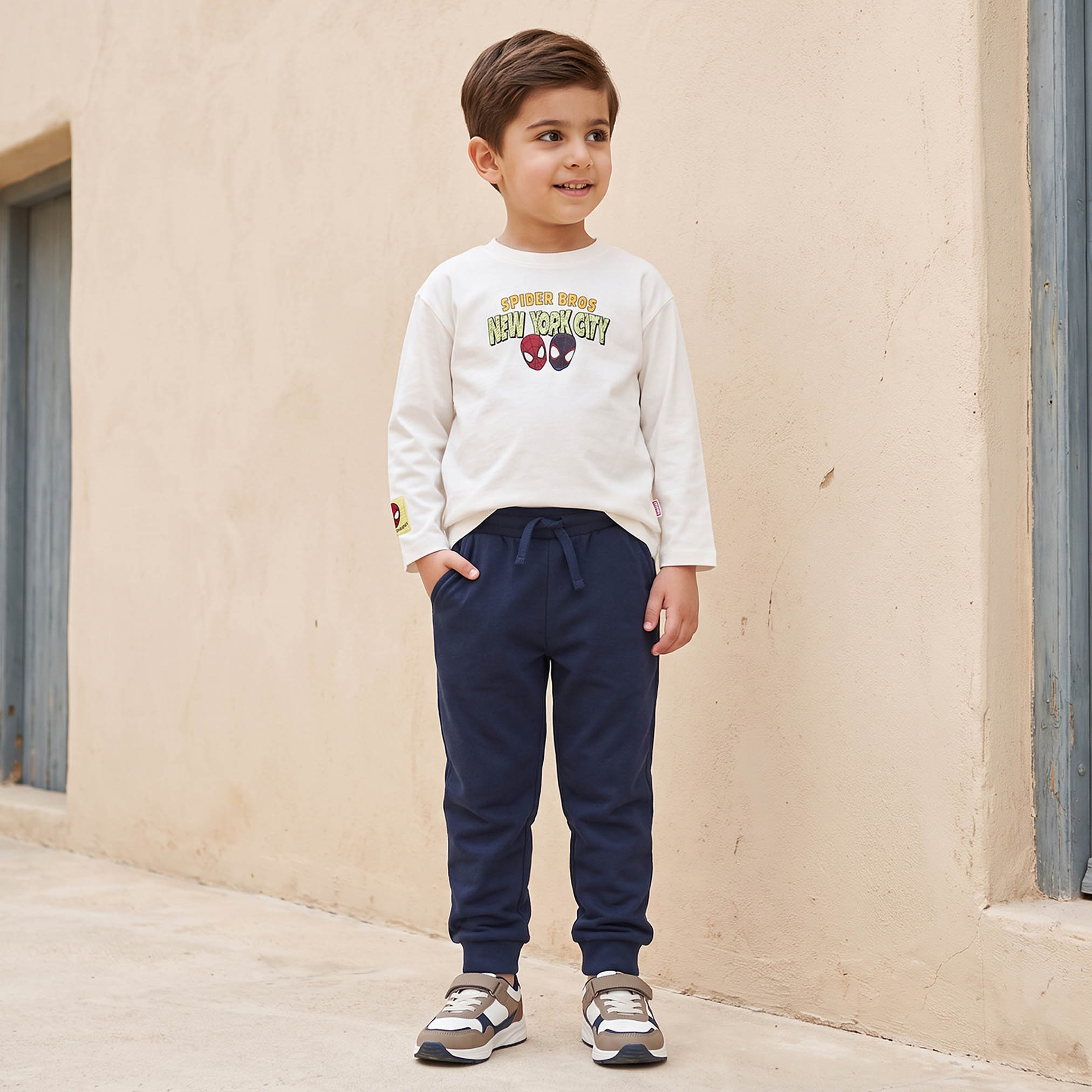 تيشيرت بياقة ضيقة وأكمام طويلة وطبعات سبايدر مان-boys-clothing-tshirtsandpolos-image-2