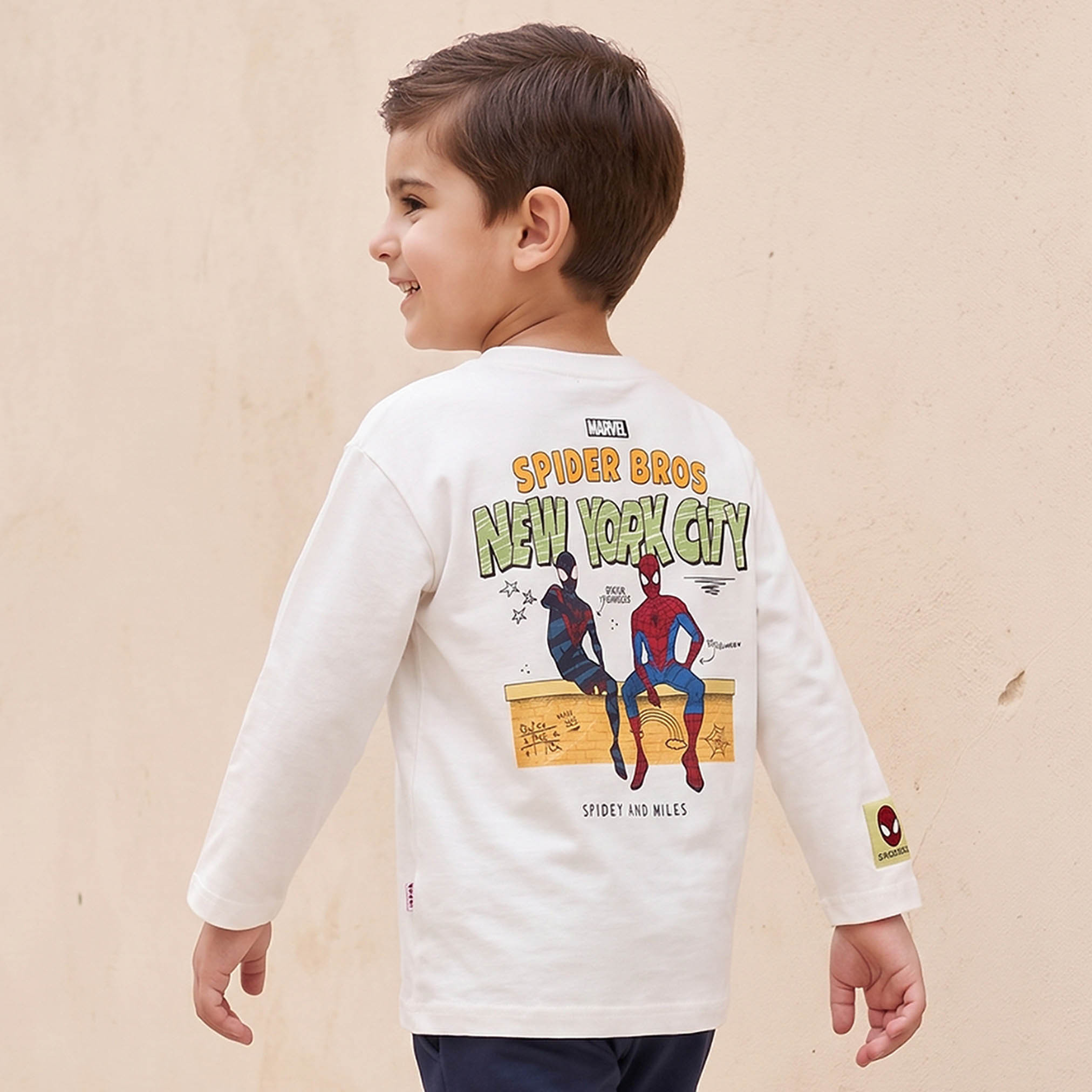 تيشيرت بياقة ضيقة وأكمام طويلة وطبعات سبايدر مان-boys-clothing-tshirtsandpolos-image-3