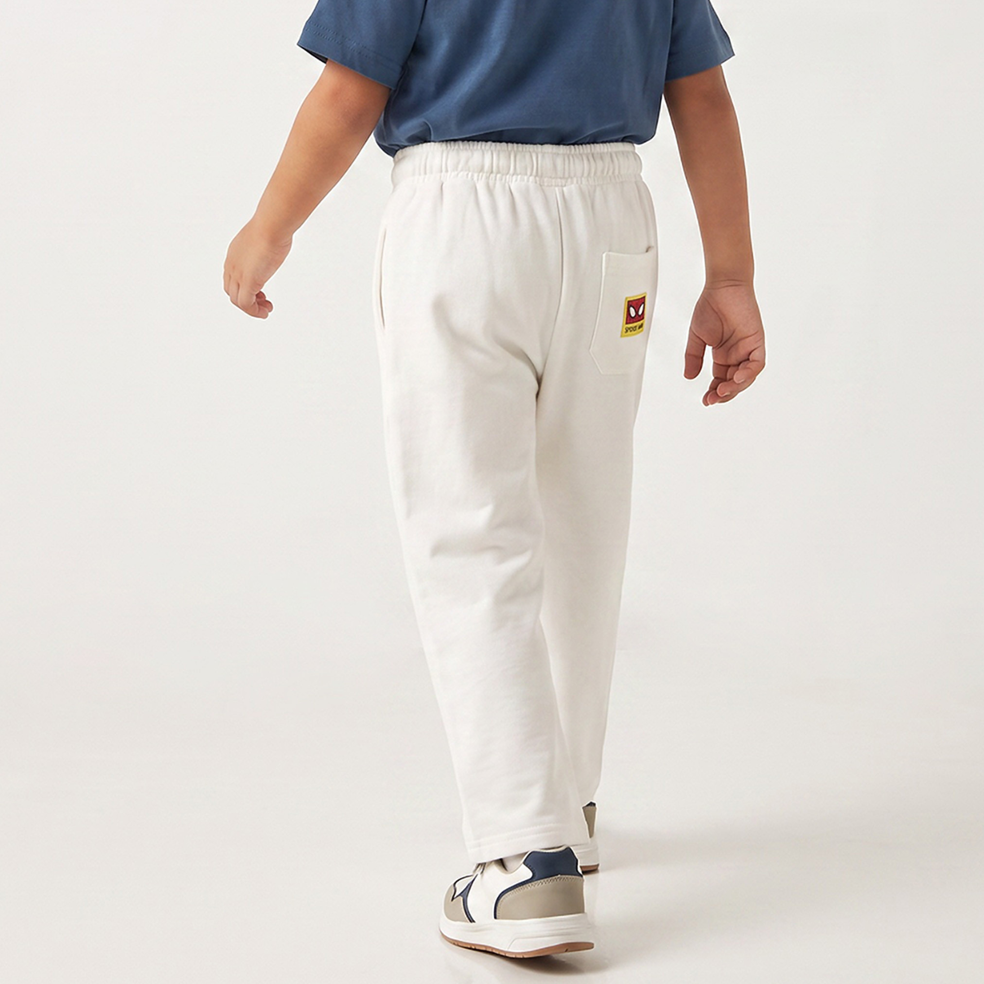 Elasticated Drawstring Waist Track Pants with Spider-Man Print-boys-clothing-bottoms-joggersandtrackpants-image-3