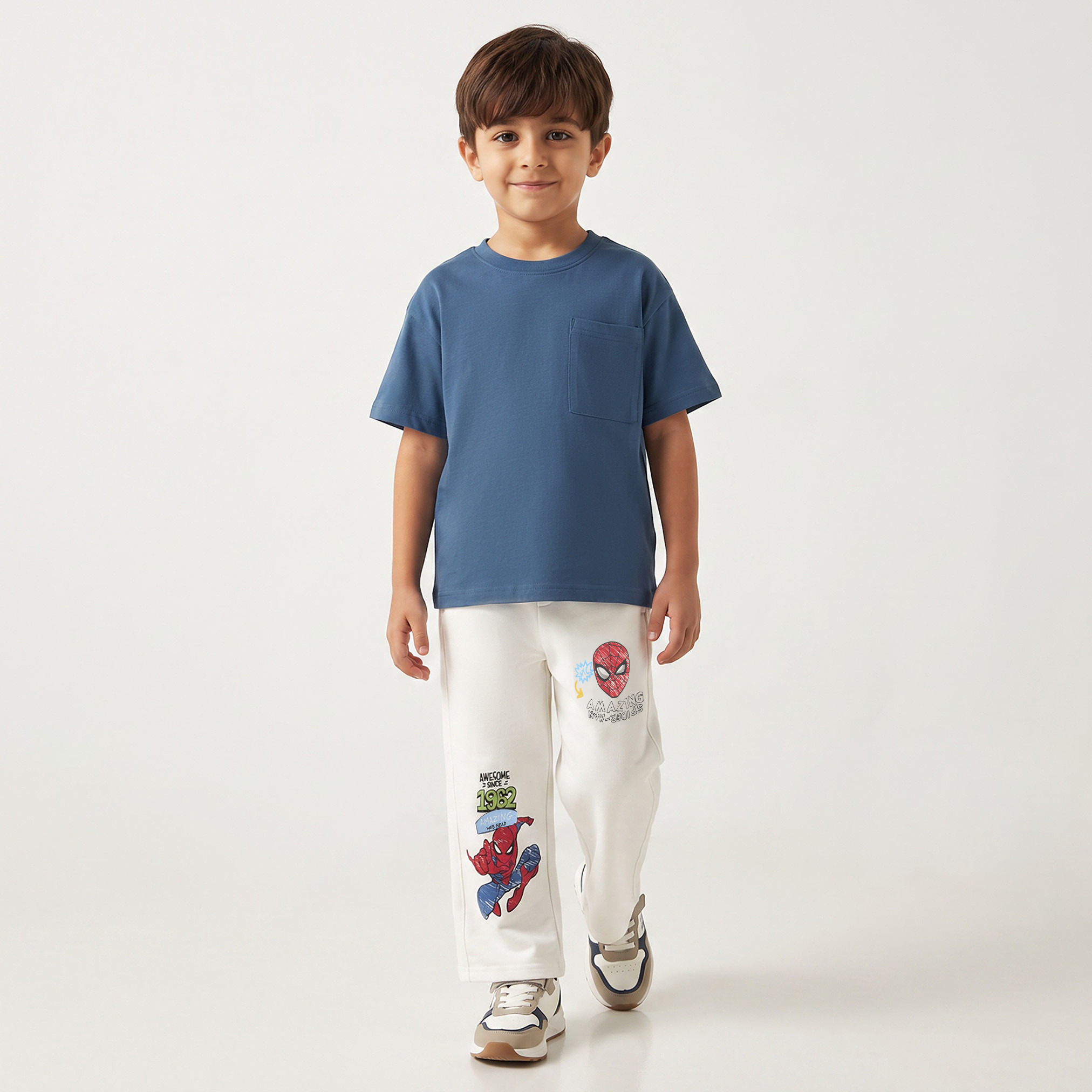 Elasticated Drawstring Waist Track Pants with Spider-Man Print-boys-clothing-bottoms-joggersandtrackpants-image-5