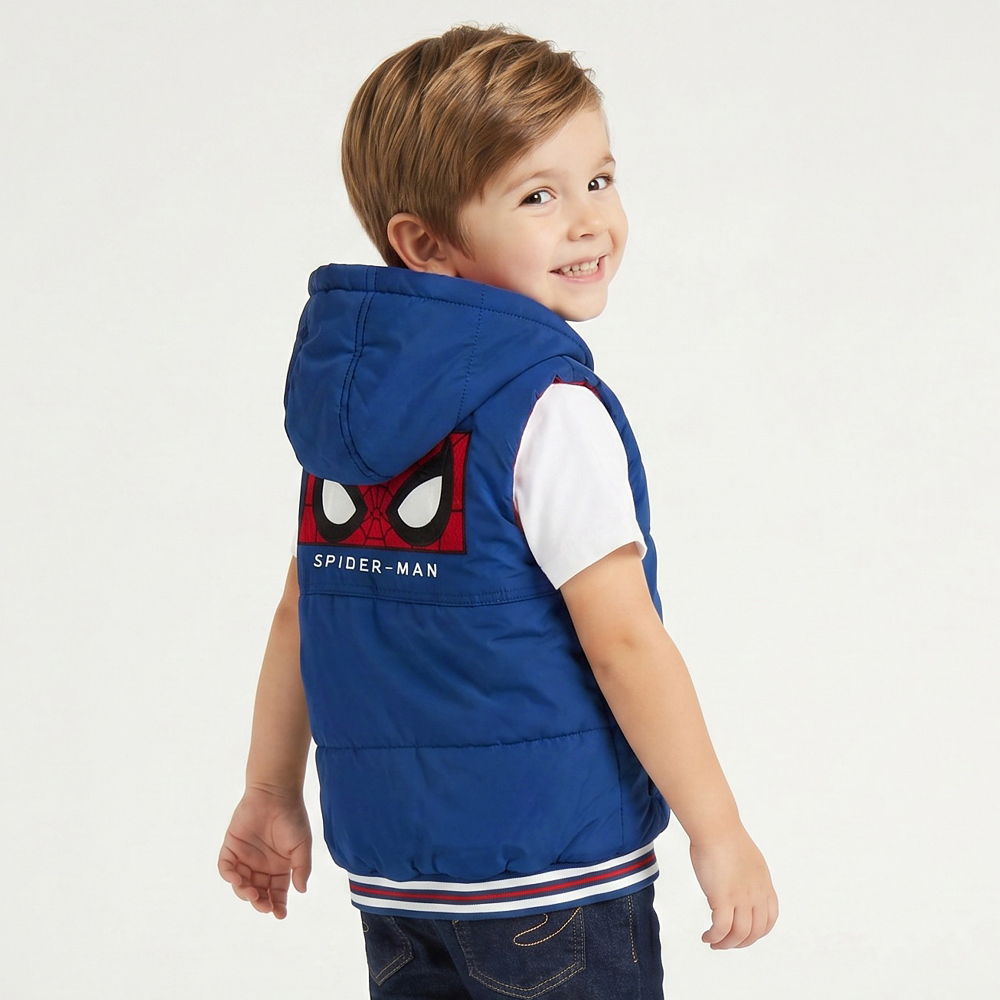 Hooded Gilet with Spider-Man Detail-boys-clothing-jacketsandcoats-image-3