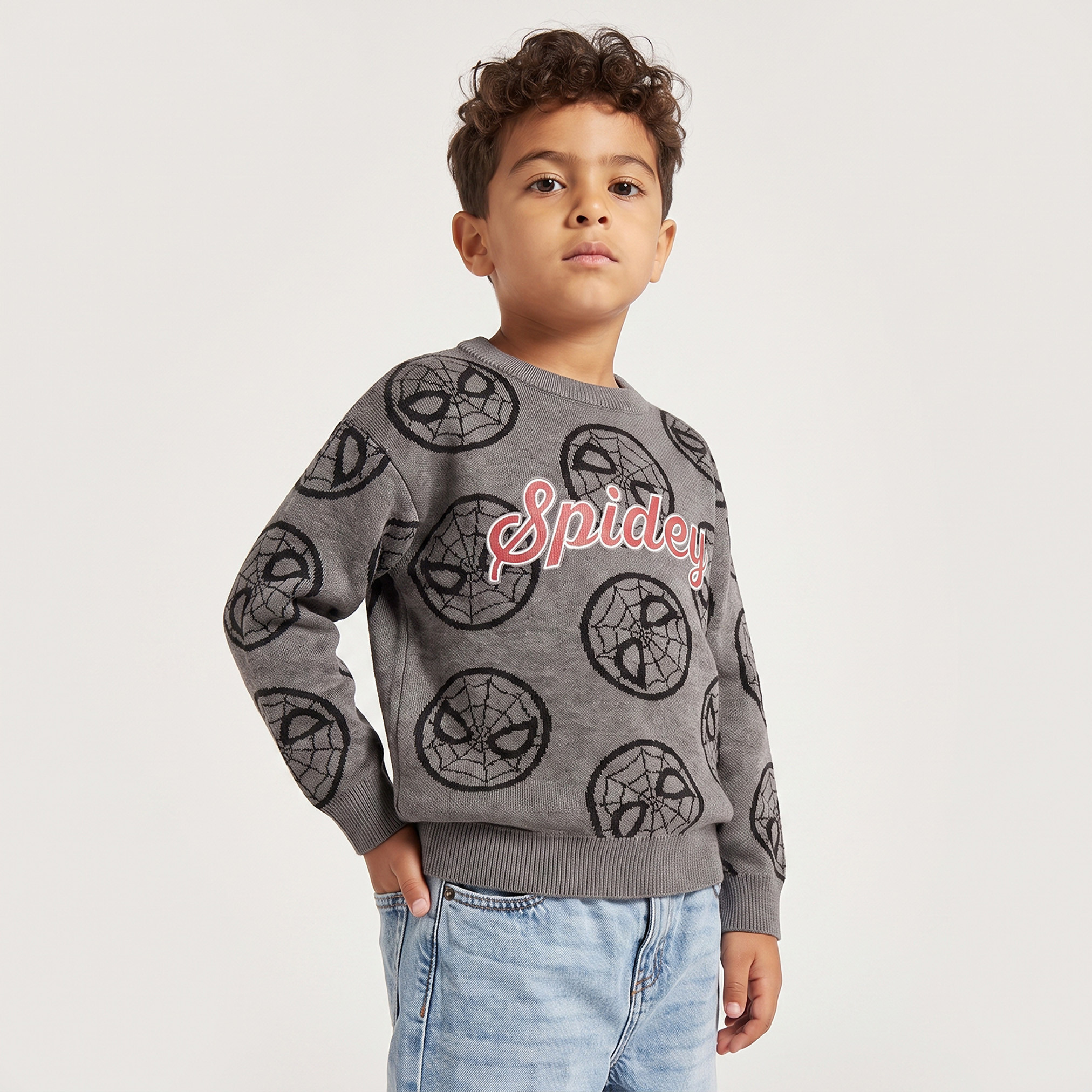 كنزة بأكمام طويلة وطبعات سبايدر مان-baby-boys-clothing-winterwear-jumpersandcardigans-image-1