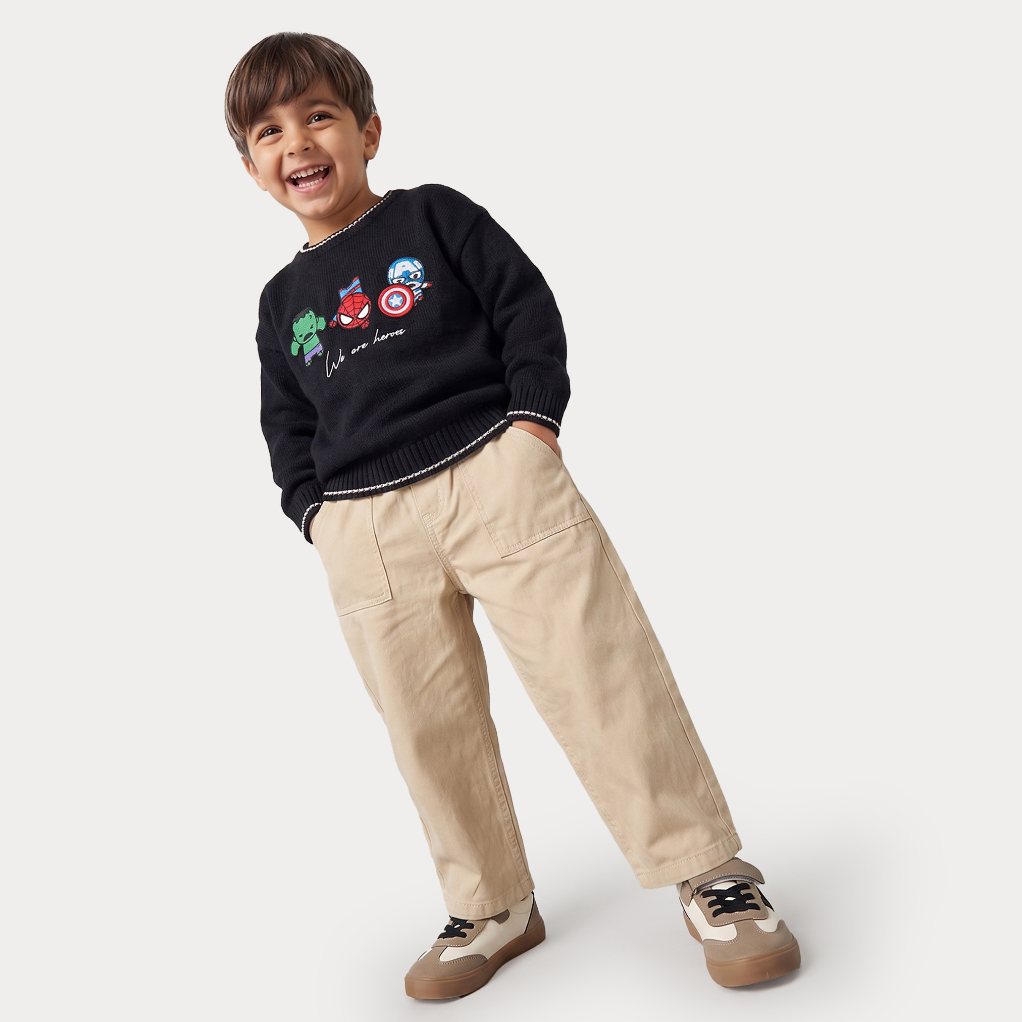سويت شيرت بتطريز أفينجرز وأكمام طويلة-baby-boys-clothing-winterwear-jumpersandcardigans-image-2