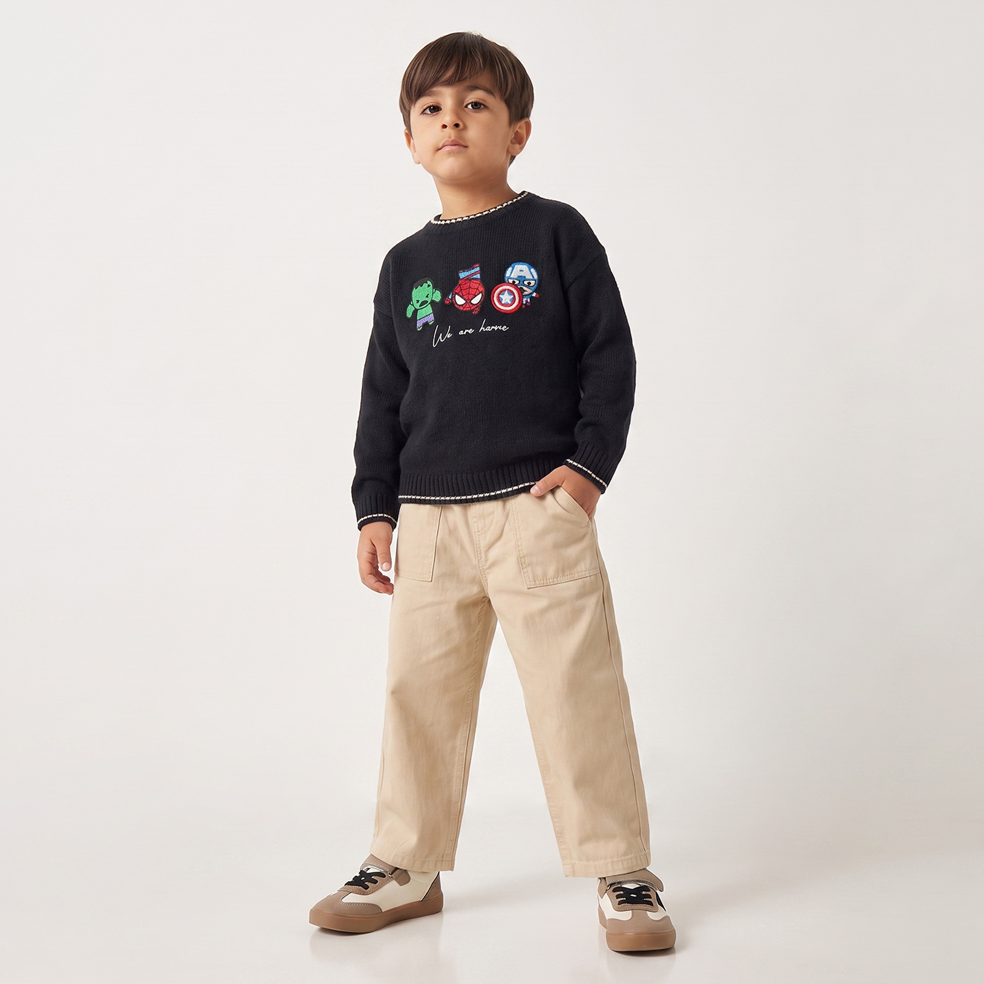 Avengers Embroidered Sweater with Long Sleeves-baby-boys-clothing-winterwear-jumpersandcardigans-image-5