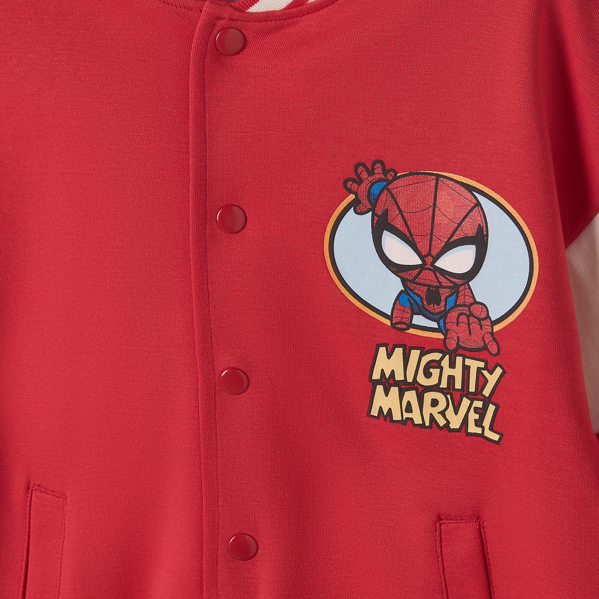 Marvel Printed Bomber Jacket with Long Sleeves-boys-clothing-jacketsandcoats-image-4