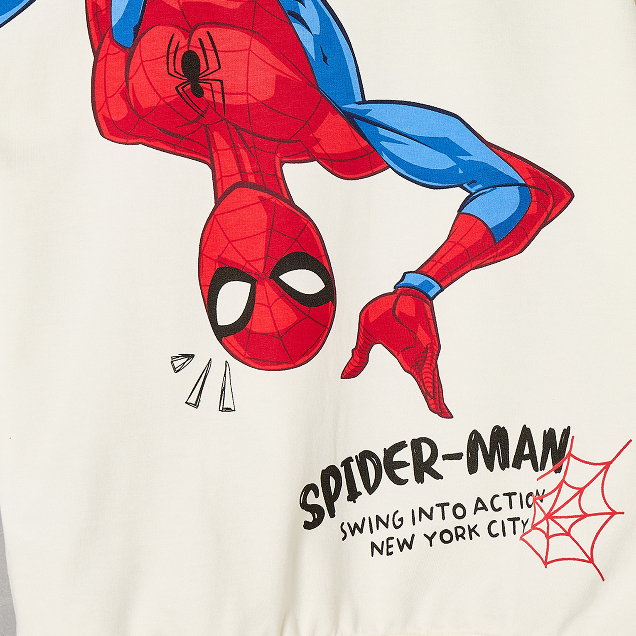 Spider-Man Print Sweatshirt with Long Sleeves-baby-boys-clothing-winterwear-sweatshirts-image-4