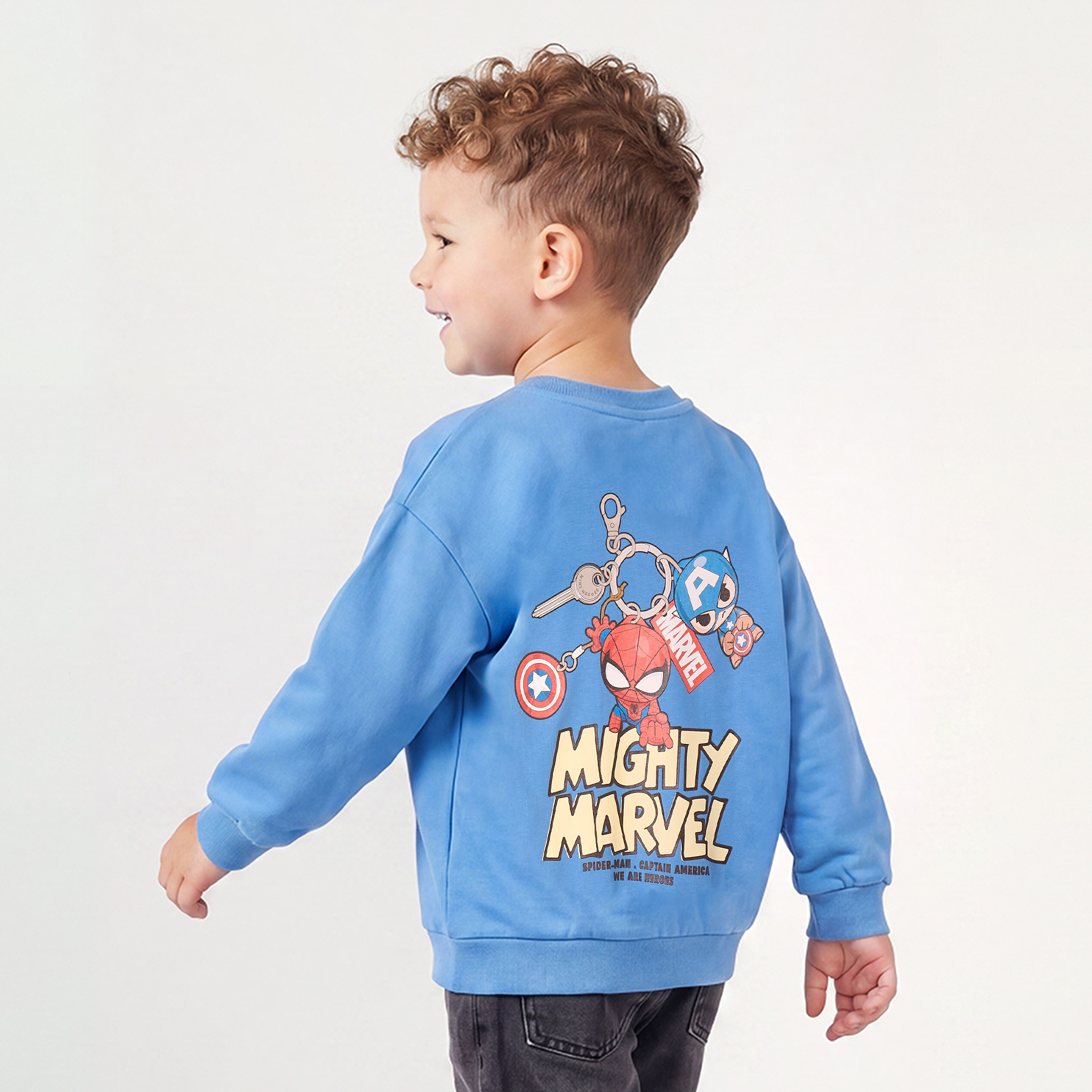 Avengers Print Sweatshirt with Long Sleeves-baby-boys-clothing-winterwear-sweatshirts-image-1
