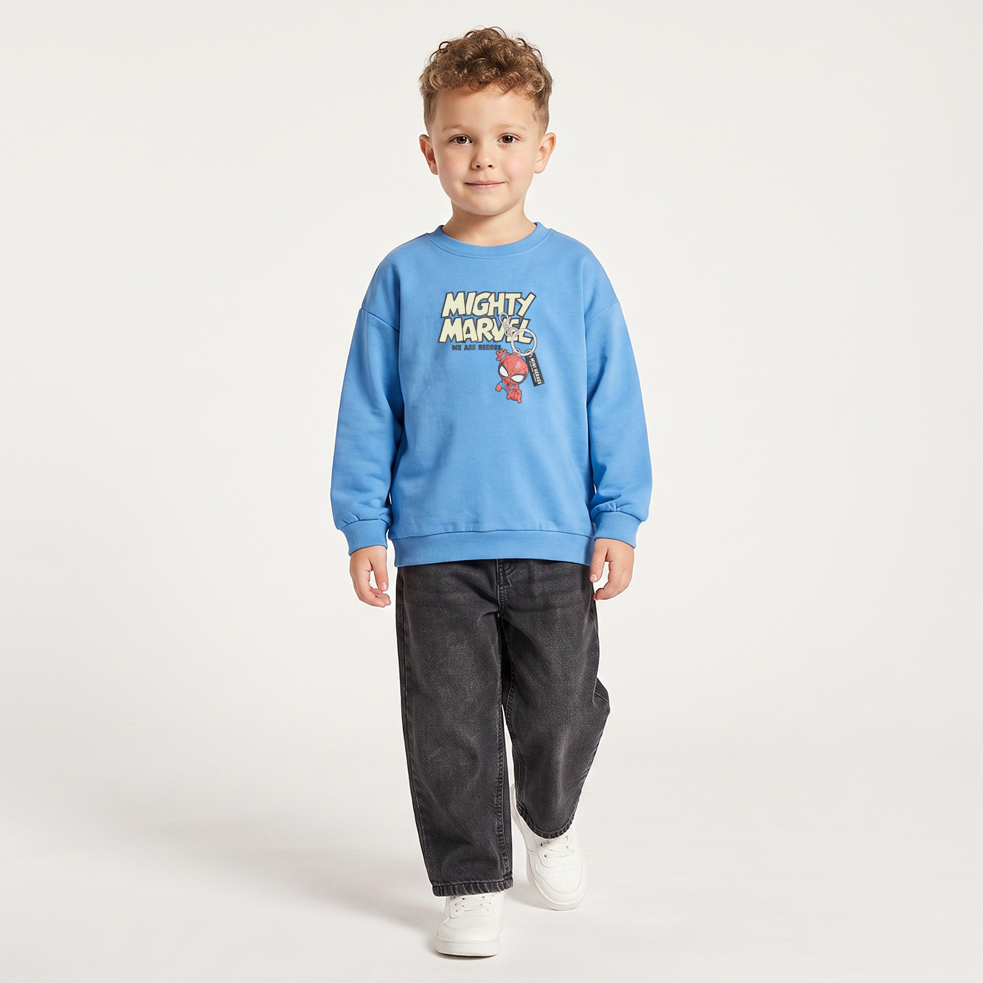 Avengers Print Sweatshirt with Long Sleeves-baby-boys-clothing-winterwear-sweatshirts-image-2