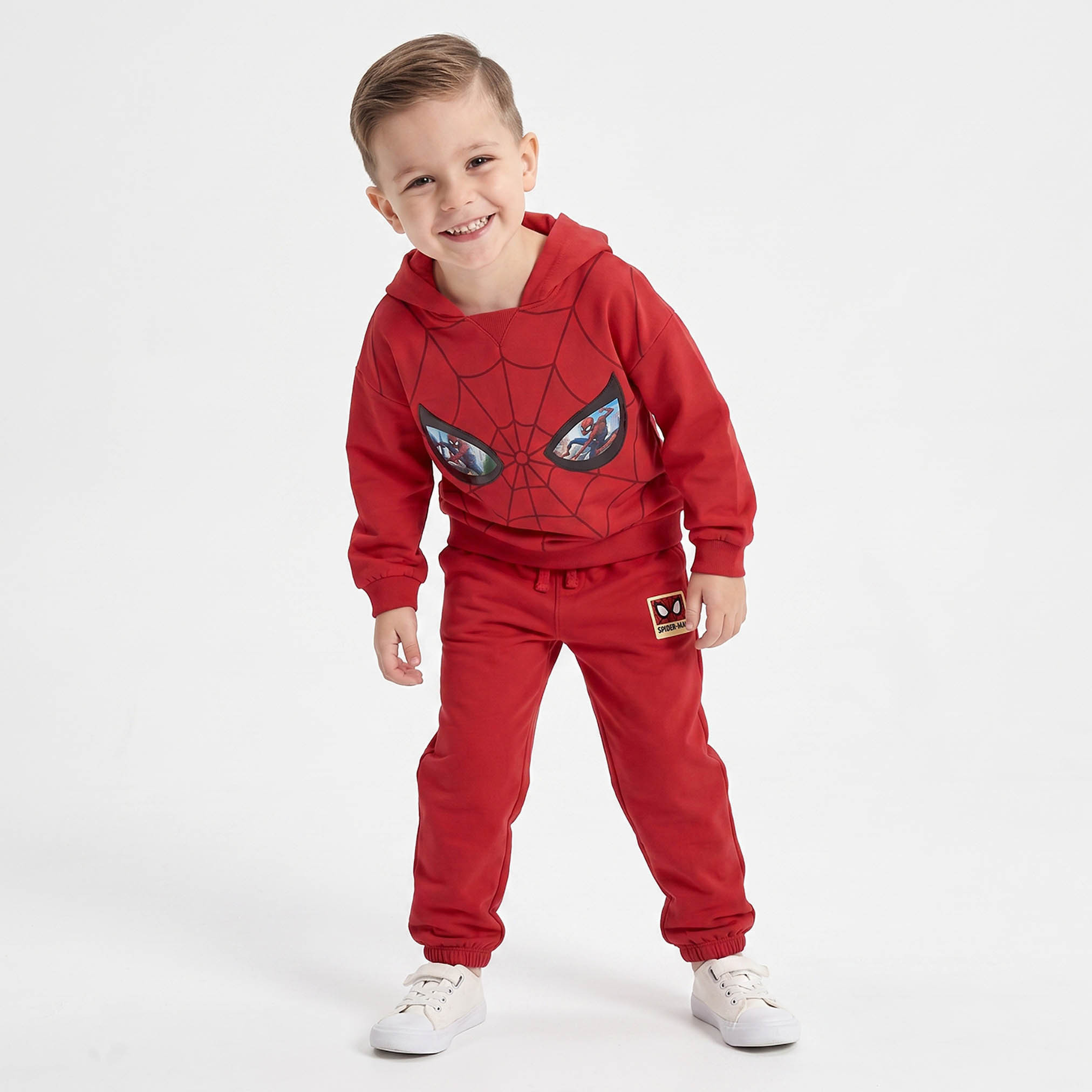 Hooded Neck Long Sleeves Sweatshirt and Joggers Set with Spider-Man Print-boys-clothing-setsandcoords-image-1