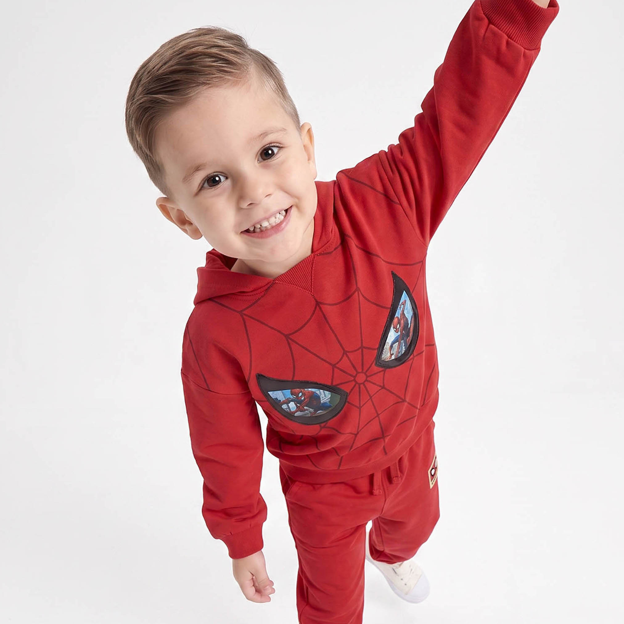 Hooded Neck Long Sleeves Sweatshirt and Joggers Set with Spider-Man Print-boys-clothing-setsandcoords-image-2