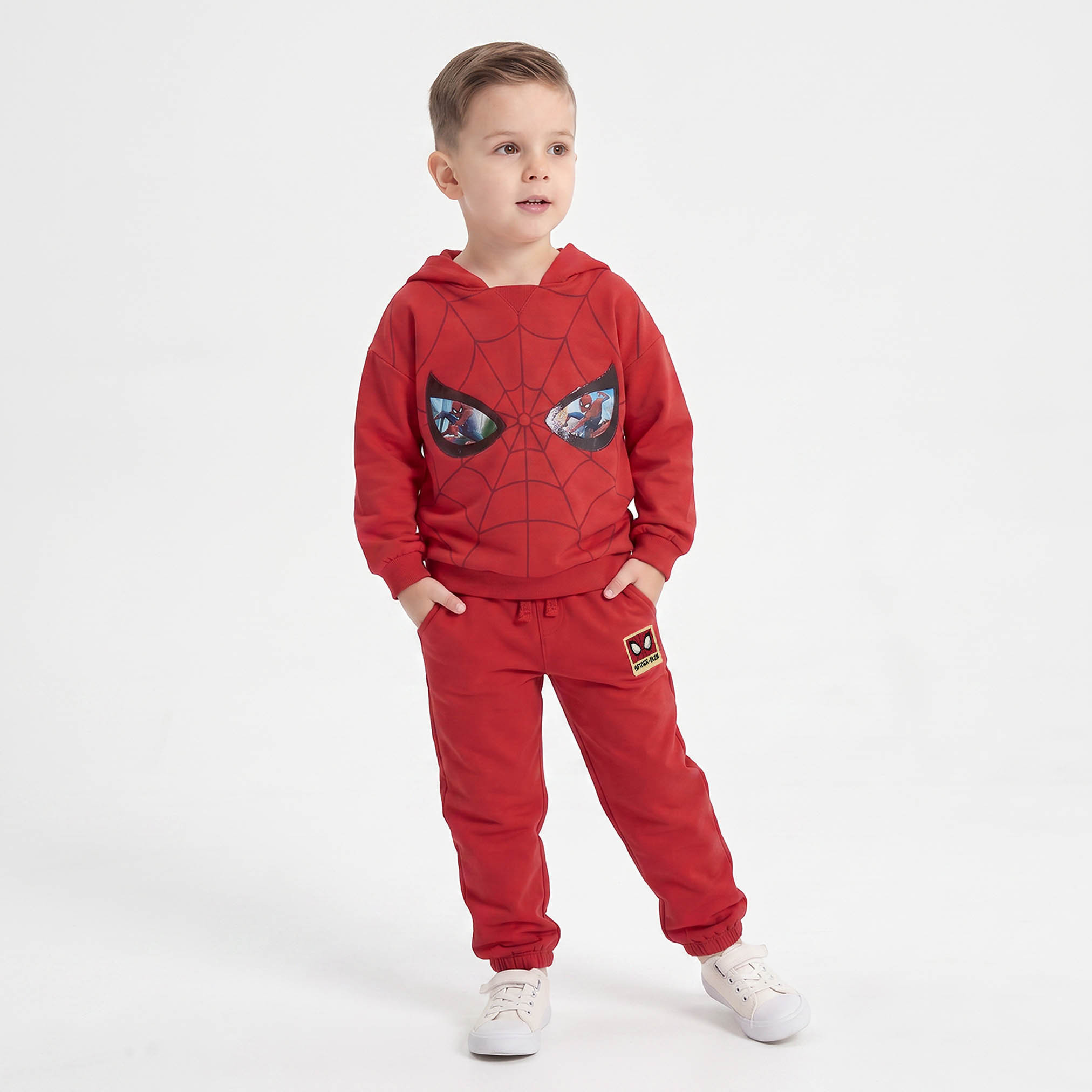 Hooded Neck Long Sleeves Sweatshirt and Joggers Set with Spider-Man Print-boys-clothing-setsandcoords-image-7